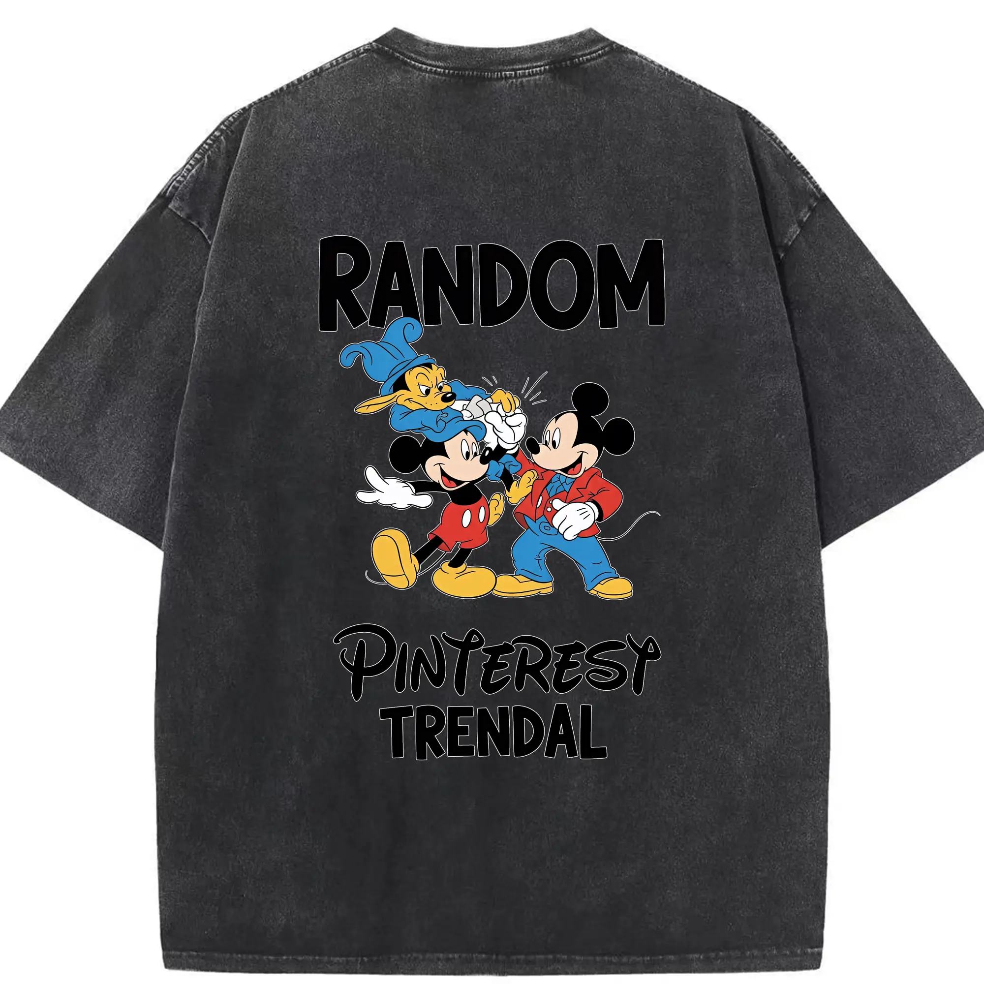 ミッキーマウス（Mickey Mouse） グッズ ミッキーマウス（Mickey Mouse） - 綿100％ ヴィンテージ風 半袖Tシャツ ・ 背面プリント ・ 柔らか肌触り ・ 通気性 快適 ・ スポーツ カジュアル 外出用