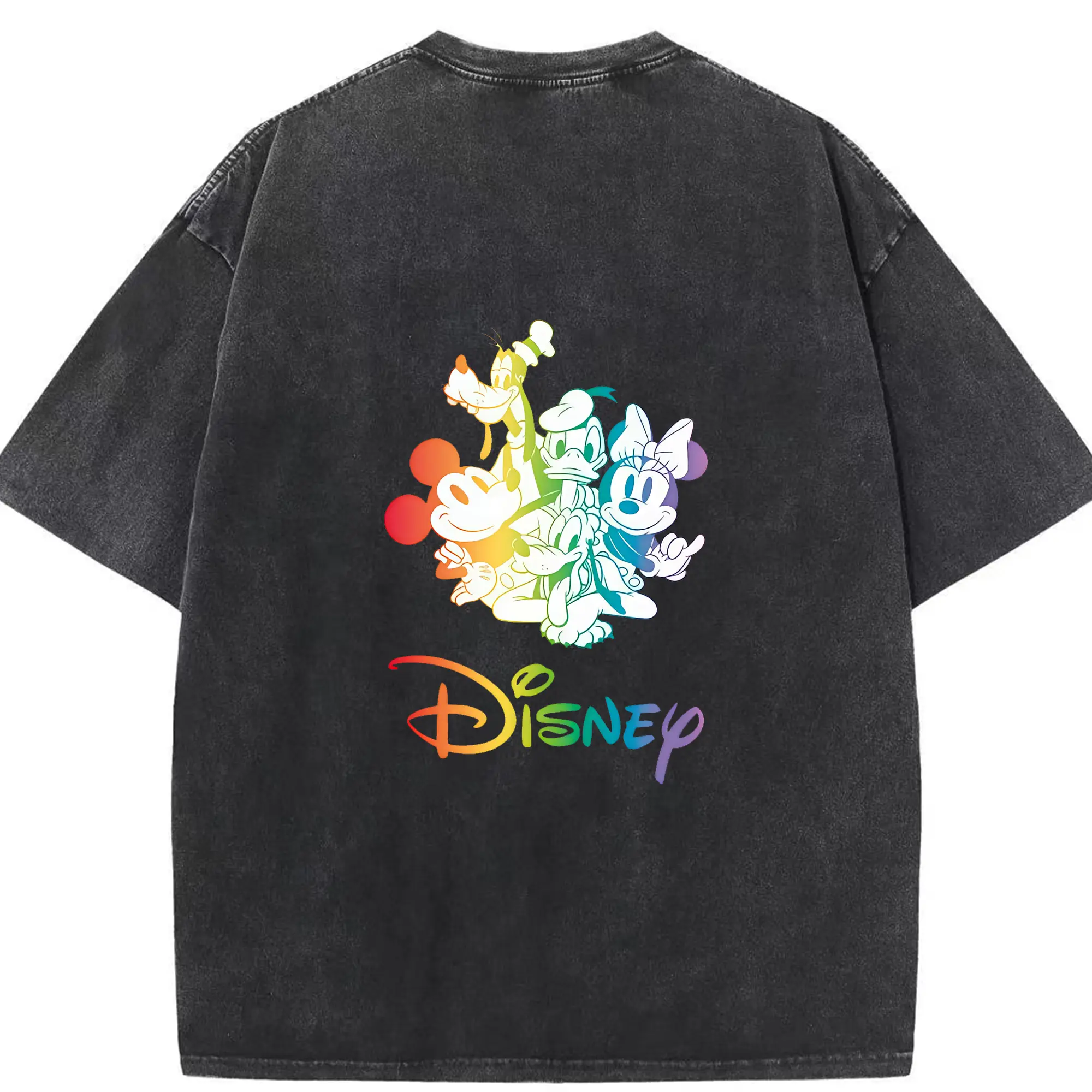 ミッキーマウス（Mickey Mouse） グッズ ミッキーマウス（Mickey Mouse） - 綿100％ ヴィンテージ風 半袖Tシャツ ・ 背面プリント ・ 柔らか肌触り ・ 通気性 快適 ・ スポーツ カジュアル 外出用