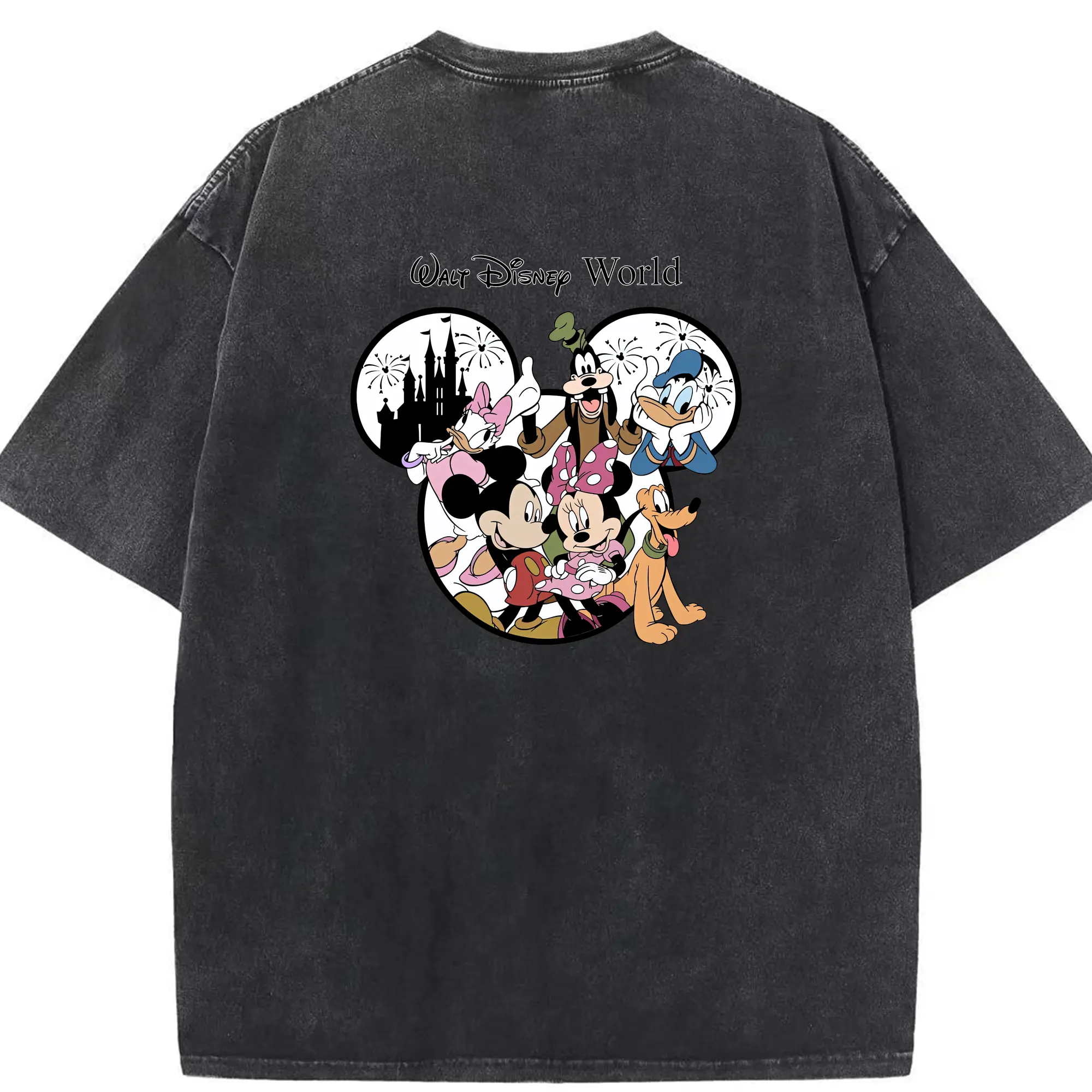 ミッキーマウス（Mickey Mouse） グッズ ミッキーマウス（Mickey Mouse） - 綿100％ ヴィンテージ風 半袖Tシャツ ・ 背面プリント ・ 柔らか肌触り ・ 通気性 快適 ・ スポーツ カジュアル 外出用