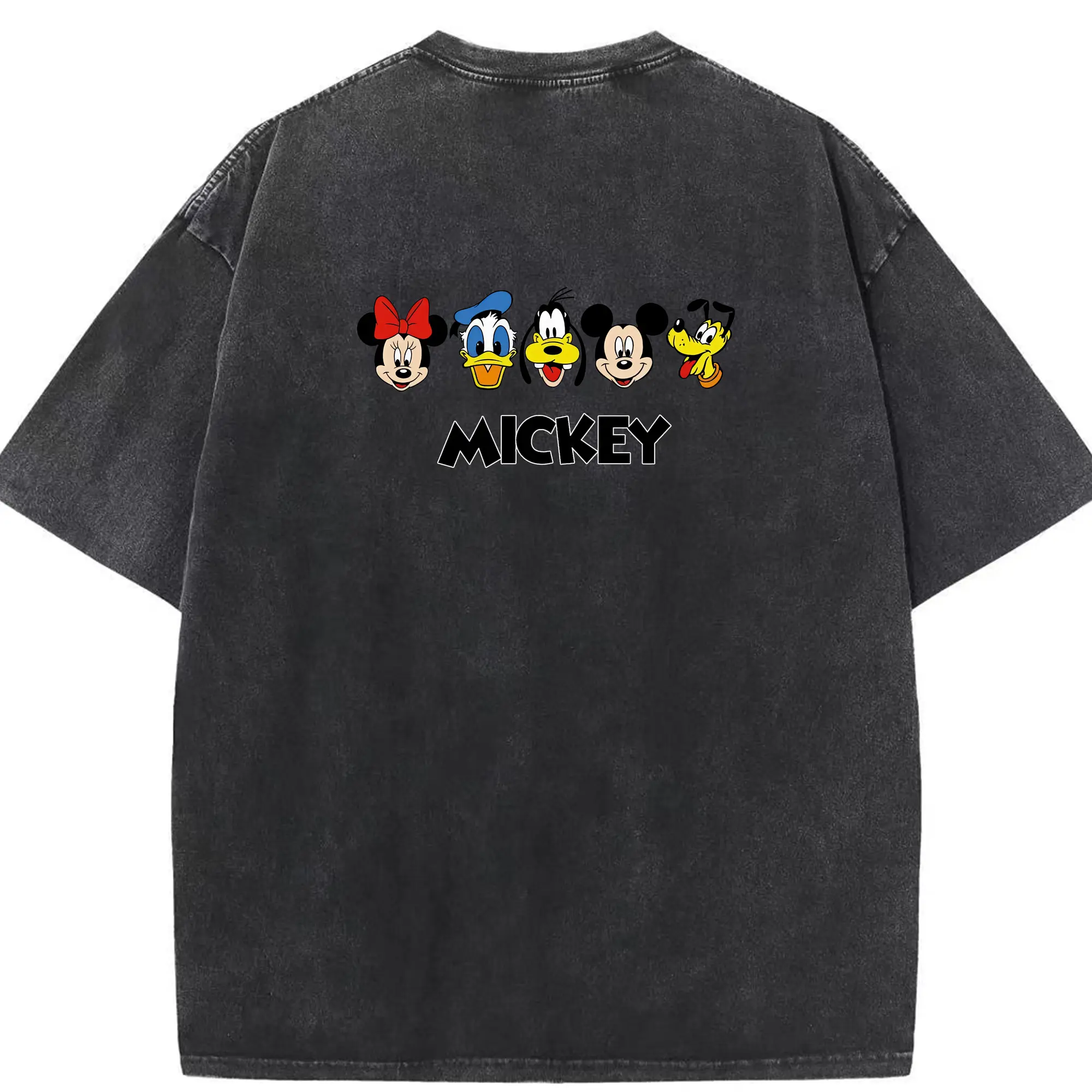 ミッキーマウス（Mickey Mouse） グッズ ミッキーマウス（Mickey Mouse） - 綿100％ ヴィンテージ風 半袖Tシャツ ・ 背面プリント ・ 柔らか肌触り ・ 通気性 快適 ・ スポーツ カジュアル 外出用
