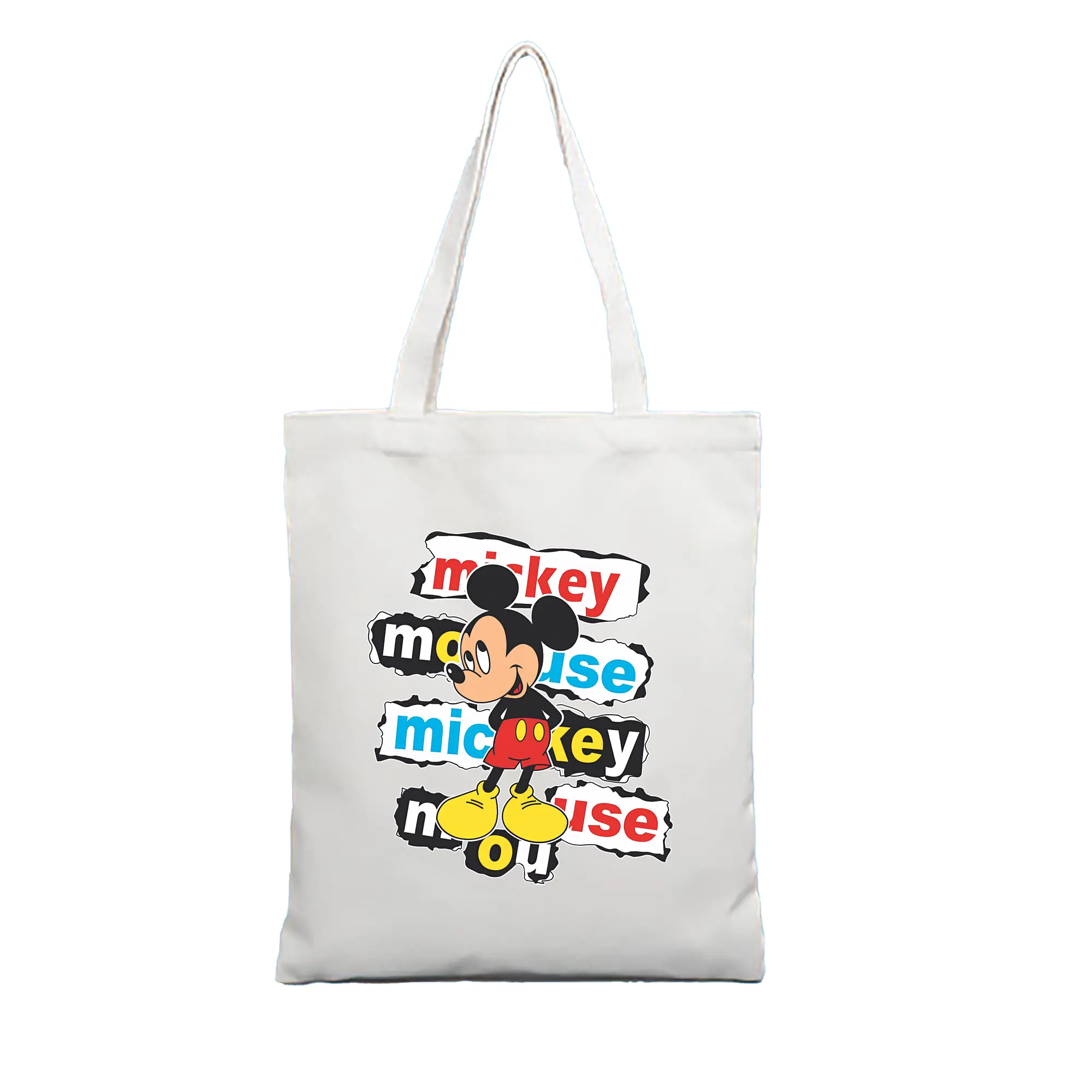 ミッキーマウス（Mickey Mouse） グッズ ミッキーマウス（Mickey Mouse） - 縦型キャンバス手提げバッグ（トートバッグ） ・ キャンバス素材 ・ ショッピング用 ・ 軽量 丈夫 お手入れ簡単