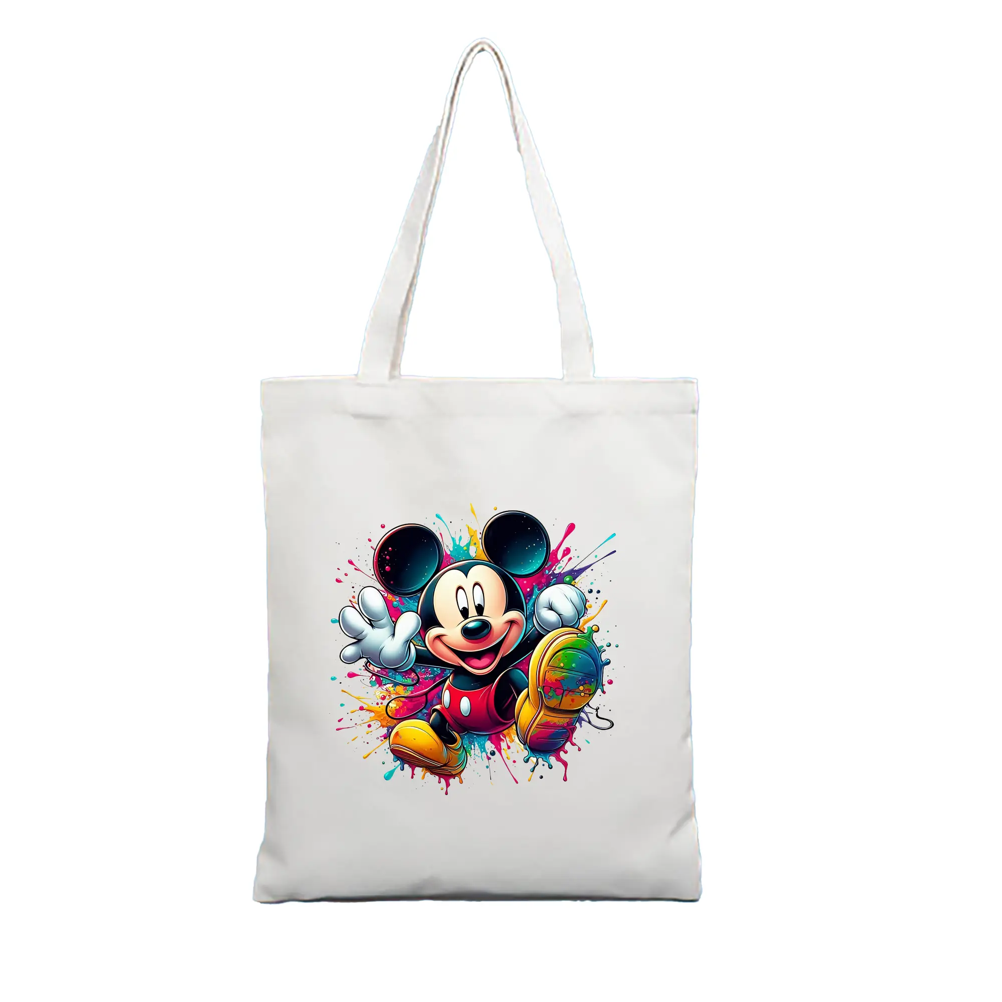 ミッキーマウス（Mickey Mouse） グッズ ミッキーマウス（Mickey Mouse） - 縦型キャンバス手提げバッグ（トートバッグ） ・ キャンバス素材 ・ ショッピング用 ・ 軽量 丈夫 お手入れ簡単