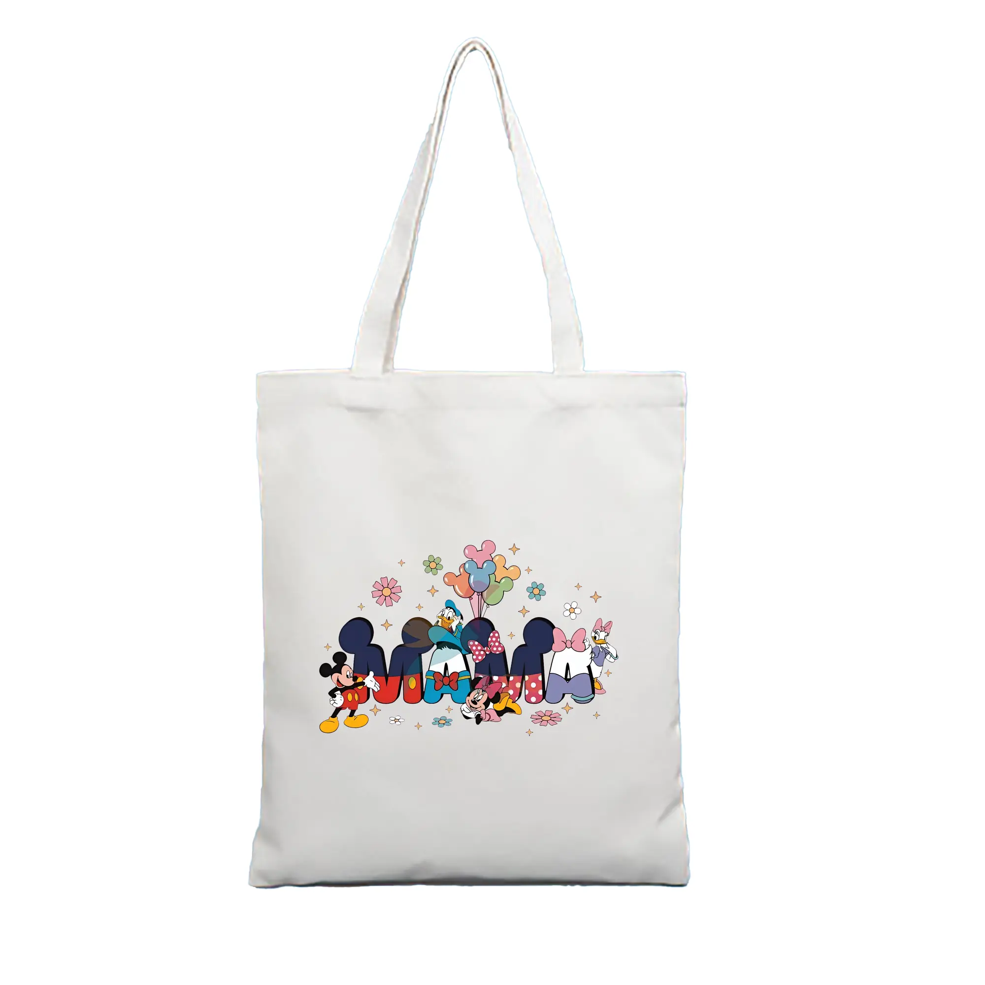 ミッキーマウス（Mickey Mouse） グッズ ミッキーマウス（Mickey Mouse） - 縦型キャンバス手提げバッグ（トートバッグ） ・ キャンバス素材 ・ ショッピング用 ・ 軽量 丈夫 お手入れ簡単