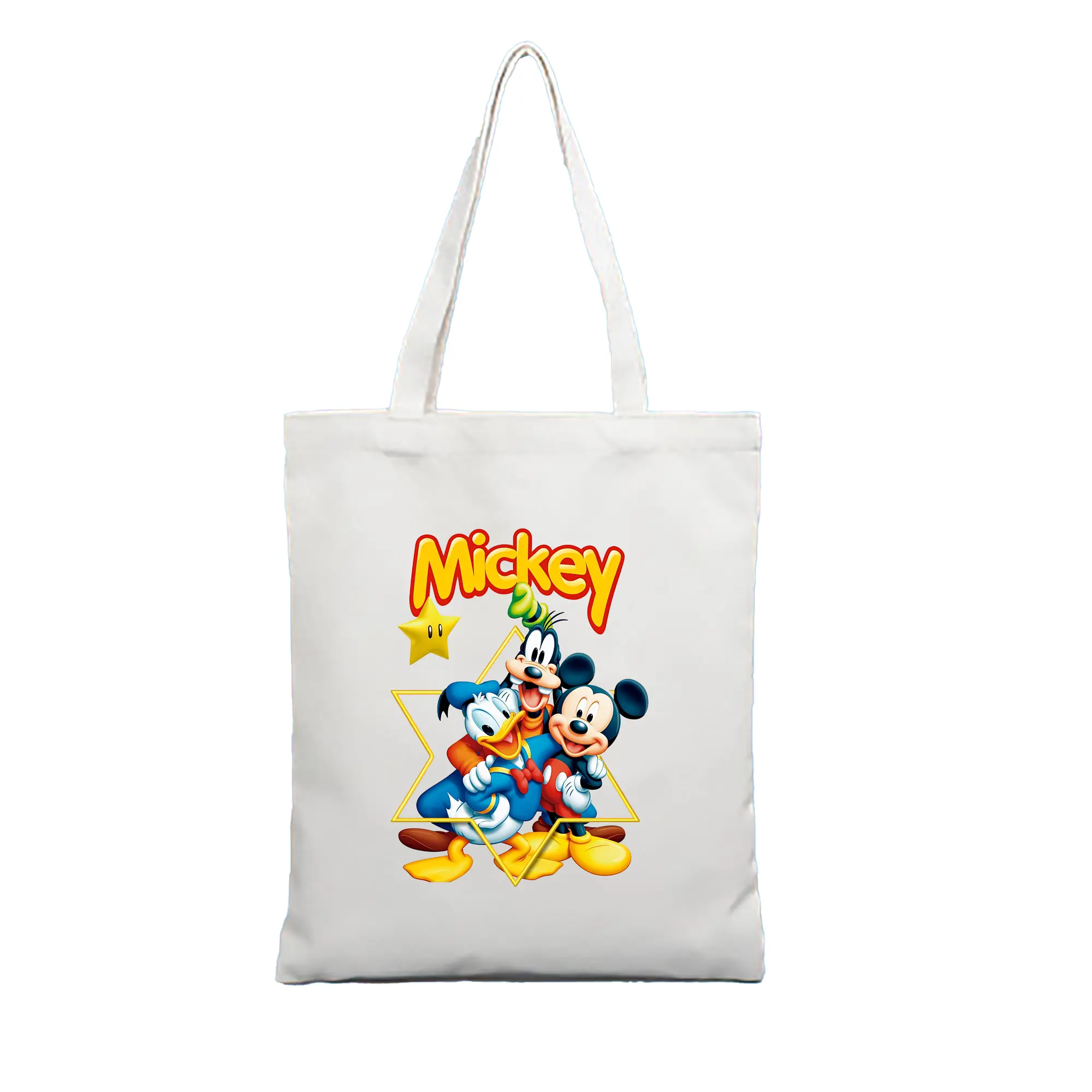 ミッキーマウス（Mickey Mouse） グッズ ミッキーマウス（Mickey Mouse） - 縦型キャンバス手提げバッグ（トートバッグ） ・ キャンバス素材 ・ ショッピング用 ・ 軽量 丈夫 お手入れ簡単