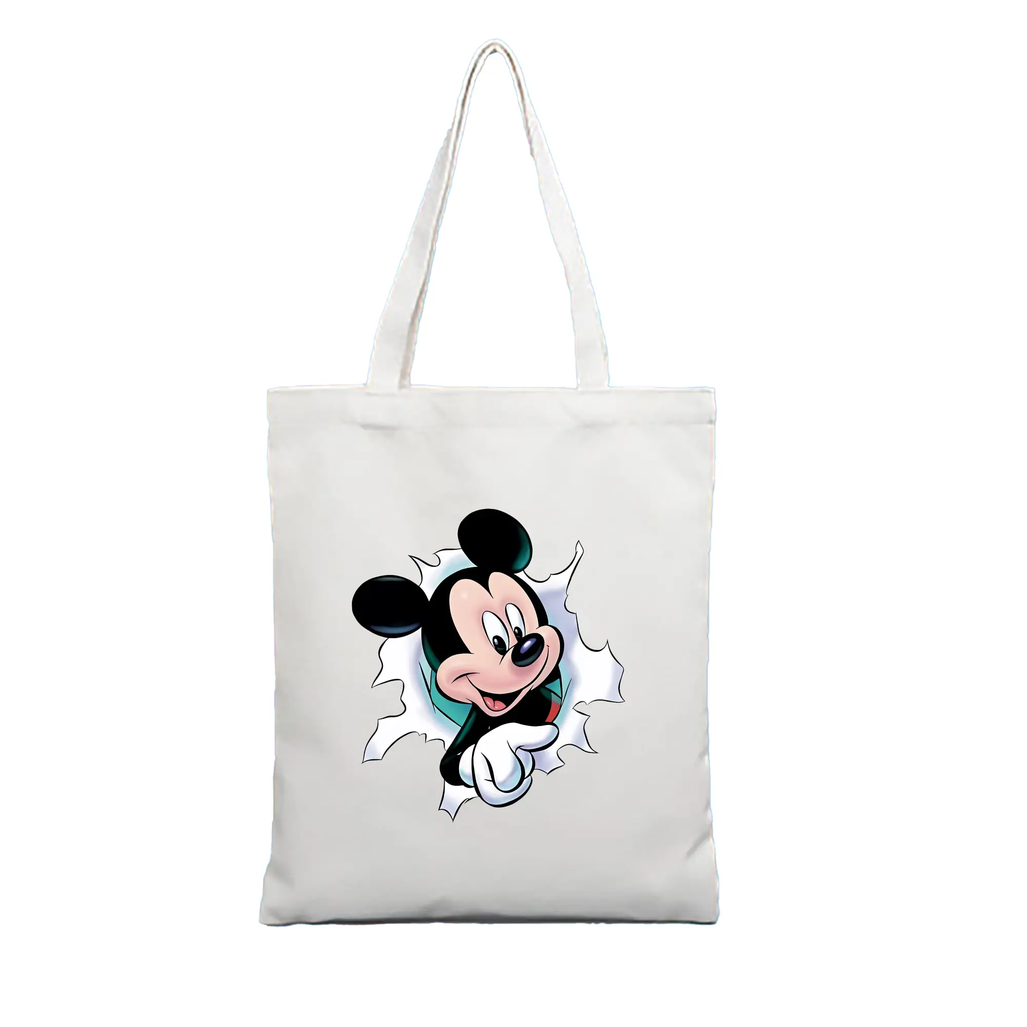 ミッキーマウス（Mickey Mouse） グッズ ミッキーマウス（Mickey Mouse） - 縦型キャンバス手提げバッグ（トートバッグ） ・ キャンバス素材 ・ ショッピング用 ・ 軽量 丈夫 お手入れ簡単