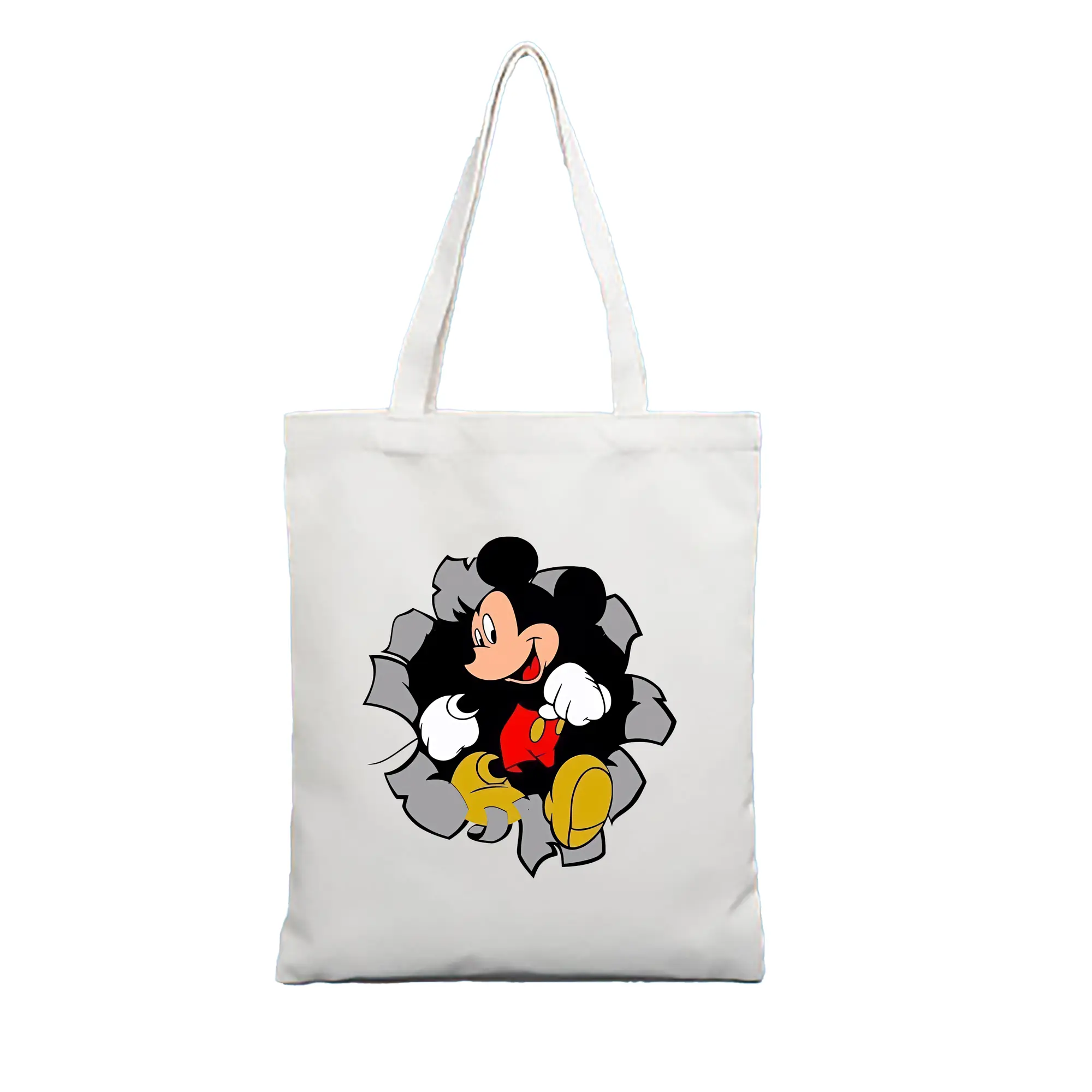 ミッキーマウス（Mickey Mouse） グッズ ミッキーマウス（Mickey Mouse） - 縦型キャンバス手提げバッグ（トートバッグ） ・ キャンバス素材 ・ ショッピング用 ・ 軽量 丈夫 お手入れ簡単