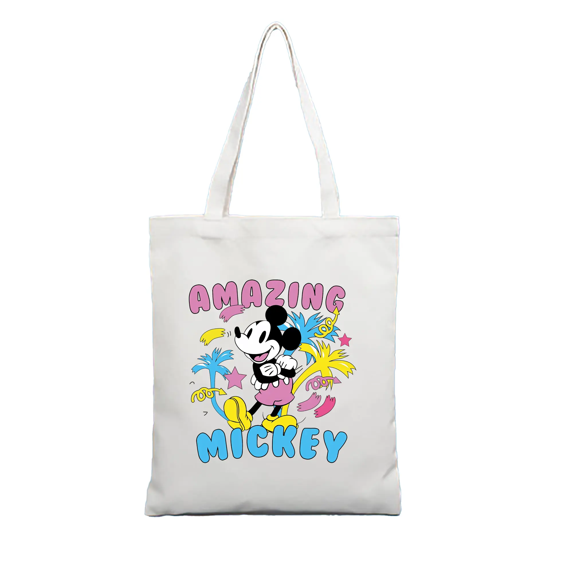 ミッキーマウス（Mickey Mouse） グッズ ミッキーマウス（Mickey Mouse） - 縦型キャンバス手提げバッグ（トートバッグ） ・ キャンバス素材 ・ ショッピング用 ・ 軽量 丈夫 お手入れ簡単