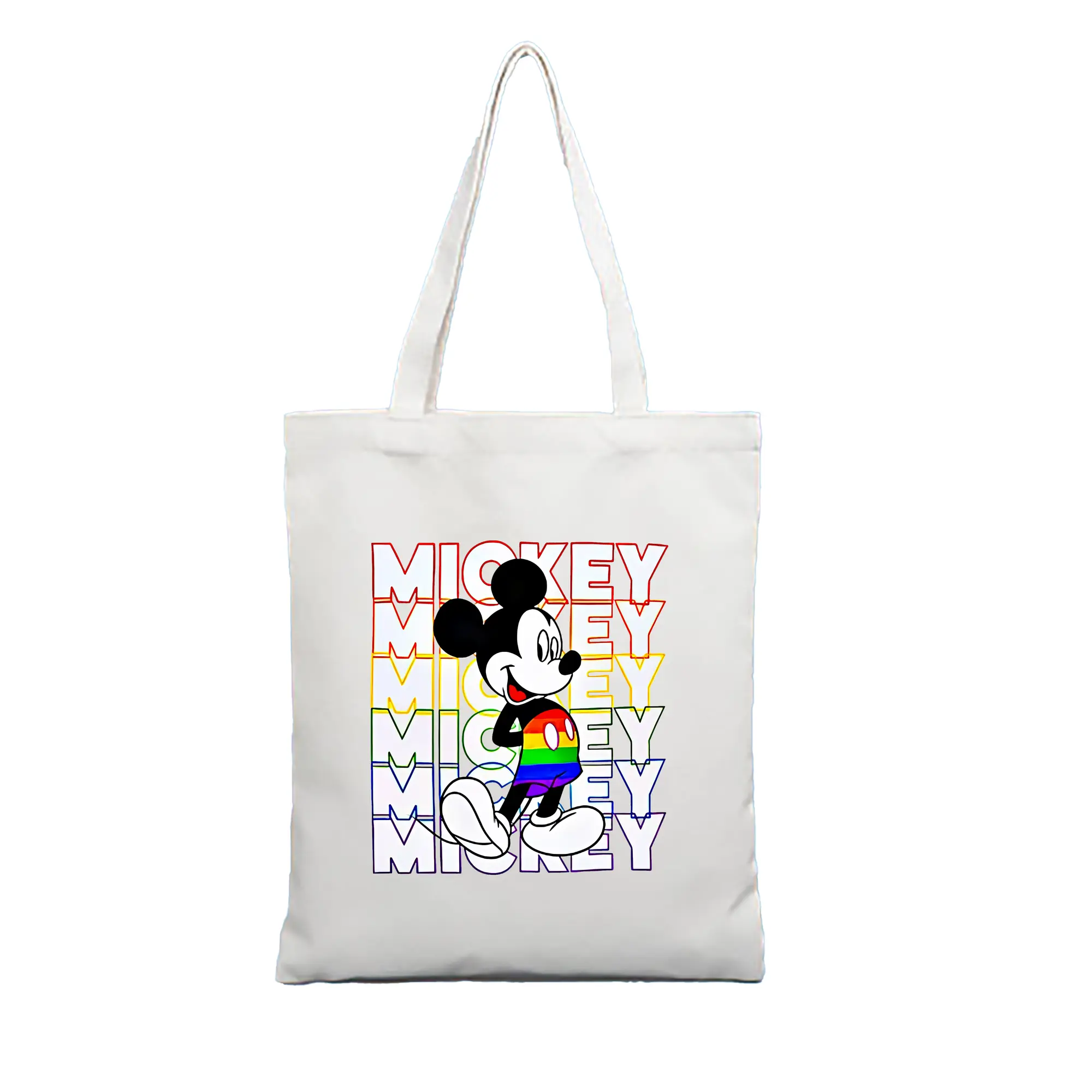 ミッキーマウス（Mickey Mouse） グッズ ミッキーマウス（Mickey Mouse） - 縦型キャンバス手提げバッグ（トートバッグ） ・ キャンバス素材 ・ ショッピング用 ・ 軽量 丈夫 お手入れ簡単