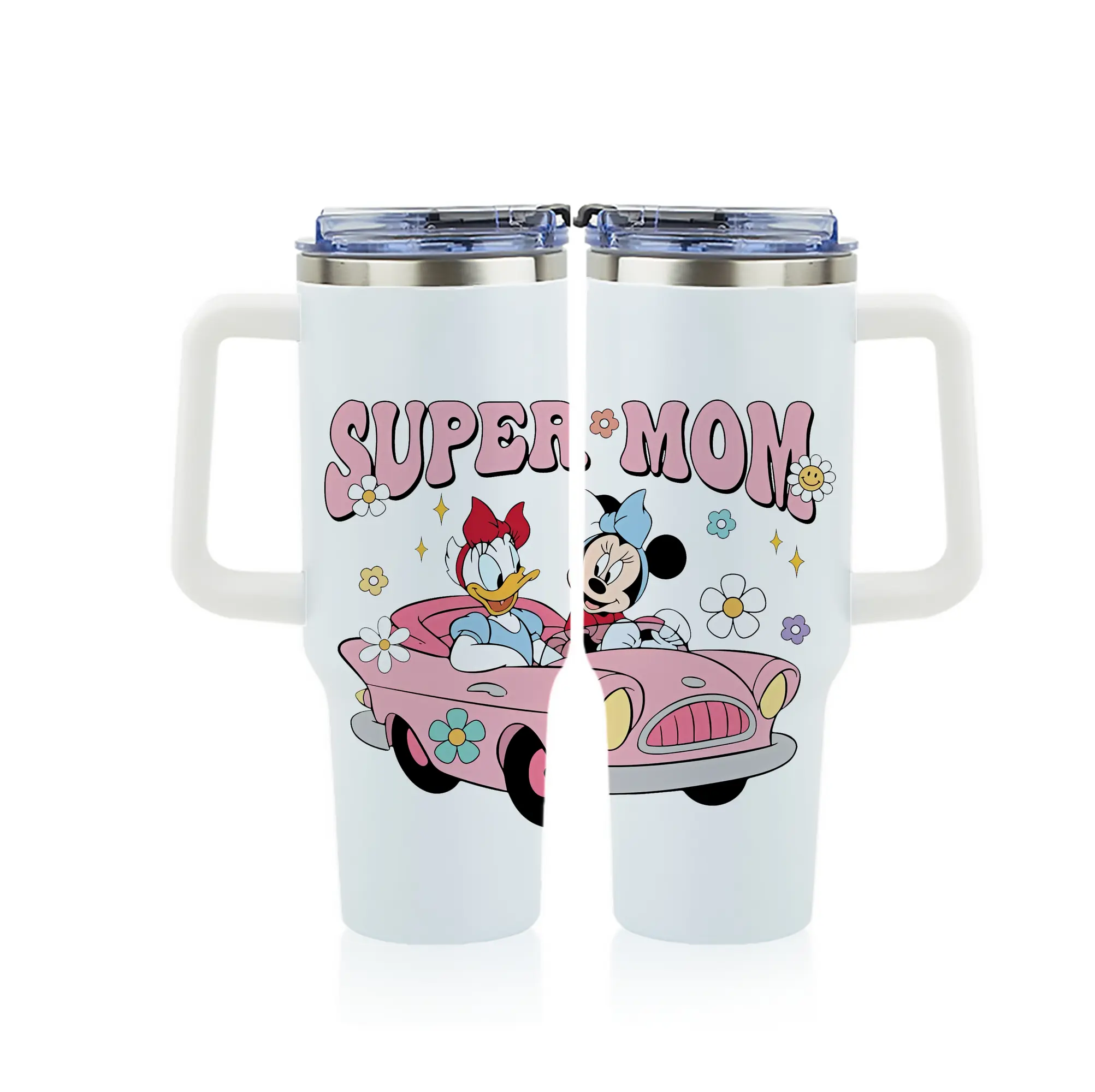 ミッキーマウス（Mickey Mouse） グッズ ミニーマウス（Minnie Mouse） - 1200mL フルプリント車用タンブラー ・ 304ステンレス 内側 ・ 201ステンレス 外側 ・ 保温 保冷 ・ 通勤 ドライブ アウトドア用