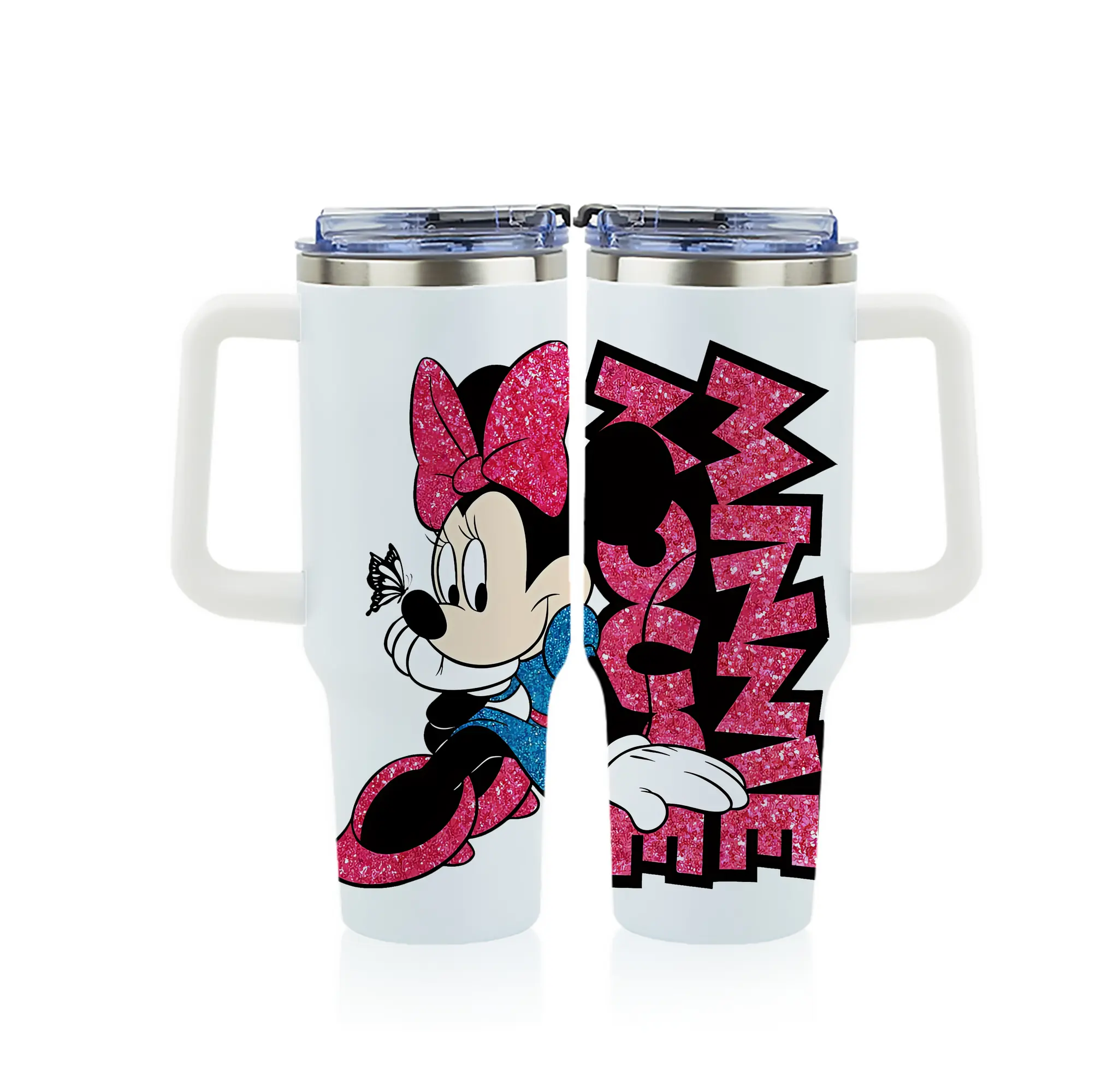 ミッキーマウス（Mickey Mouse） グッズ ミニーマウス（Minnie Mouse） - 1200mL フルプリント車用タンブラー ・ 304ステンレス 内側 ・ 201ステンレス 外側 ・ 保温 保冷 ・ 通勤 ドライブ アウトドア用
