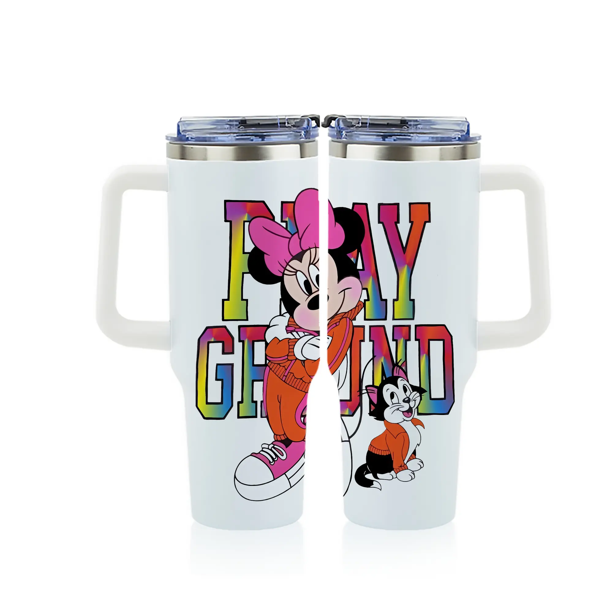 ミッキーマウス（Mickey Mouse） グッズ ミニーマウス（Minnie Mouse） - 1200mL フルプリント車用タンブラー ・ 304ステンレス 内側 ・ 201ステンレス 外側 ・ 保温 保冷 ・ 通勤 ドライブ アウトドア用