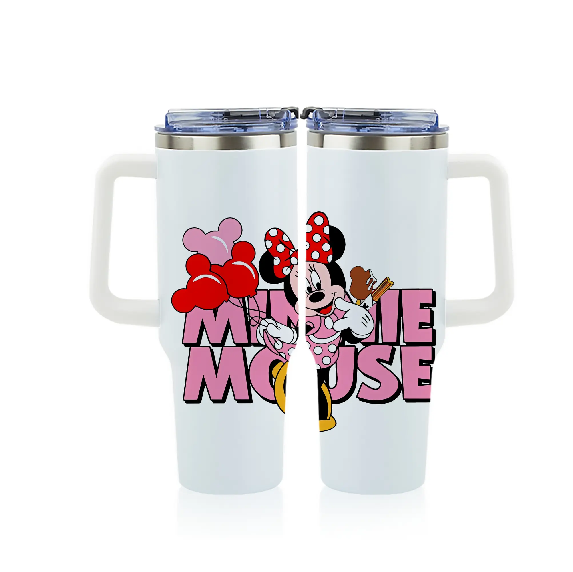 ミッキーマウス（Mickey Mouse） グッズ ミニーマウス（Minnie Mouse） - 1200mL フルプリント車用タンブラー ・ 304ステンレス 内側 ・ 201ステンレス 外側 ・ 保温 保冷 ・ 通勤 ドライブ アウトドア用