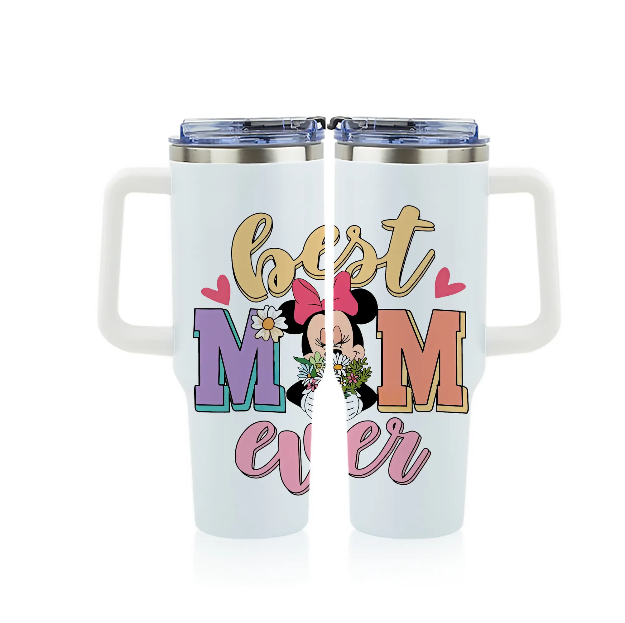 ミッキーマウス（Mickey Mouse） グッズ ミニーマウス（Minnie Mouse） - 1200mL フルプリント車用タンブラー ・ 304ステンレス 内側 ・ 201ステンレス 外側 ・ 保温 保冷 ・ 通勤 ドライブ アウトドア用