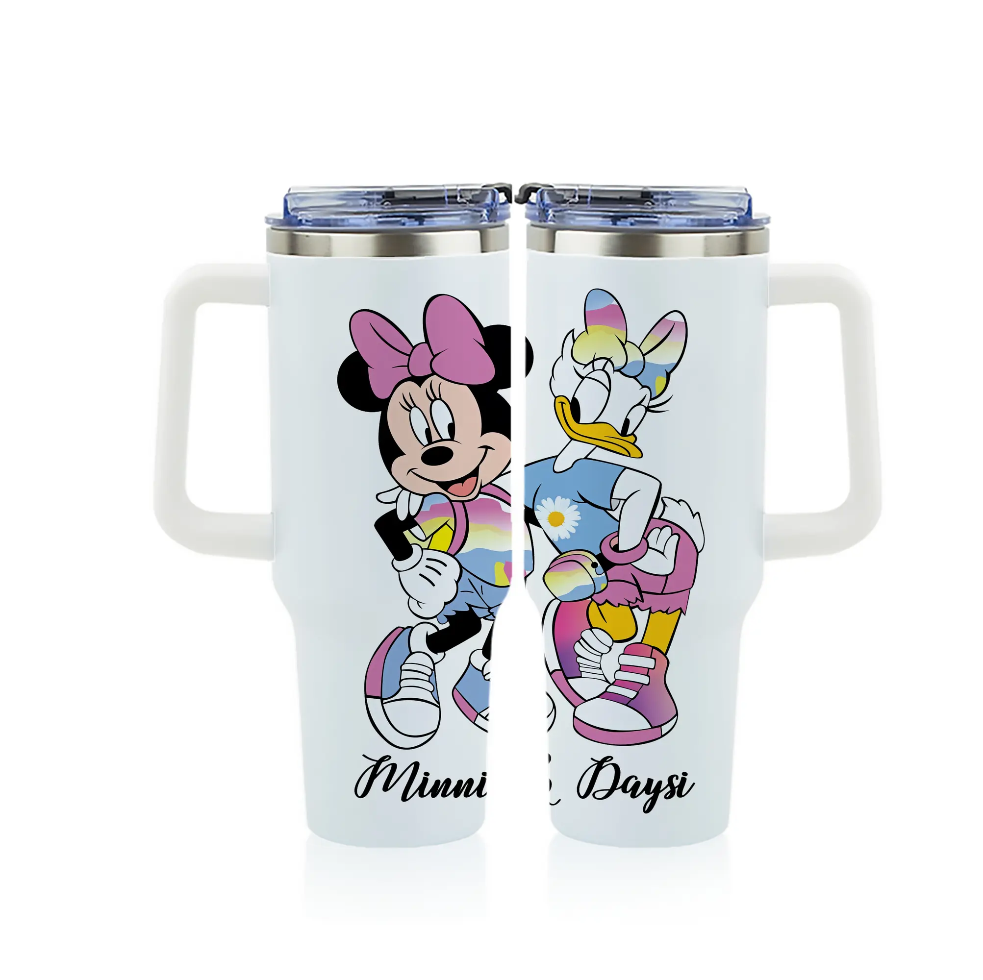 ミッキーマウス（Mickey Mouse） グッズ ミニーマウス（Minnie Mouse） - 1200mL フルプリント車用タンブラー ・ 304ステンレス 内側 ・ 201ステンレス 外側 ・ 保温 保冷 ・ 通勤 ドライブ アウトドア用