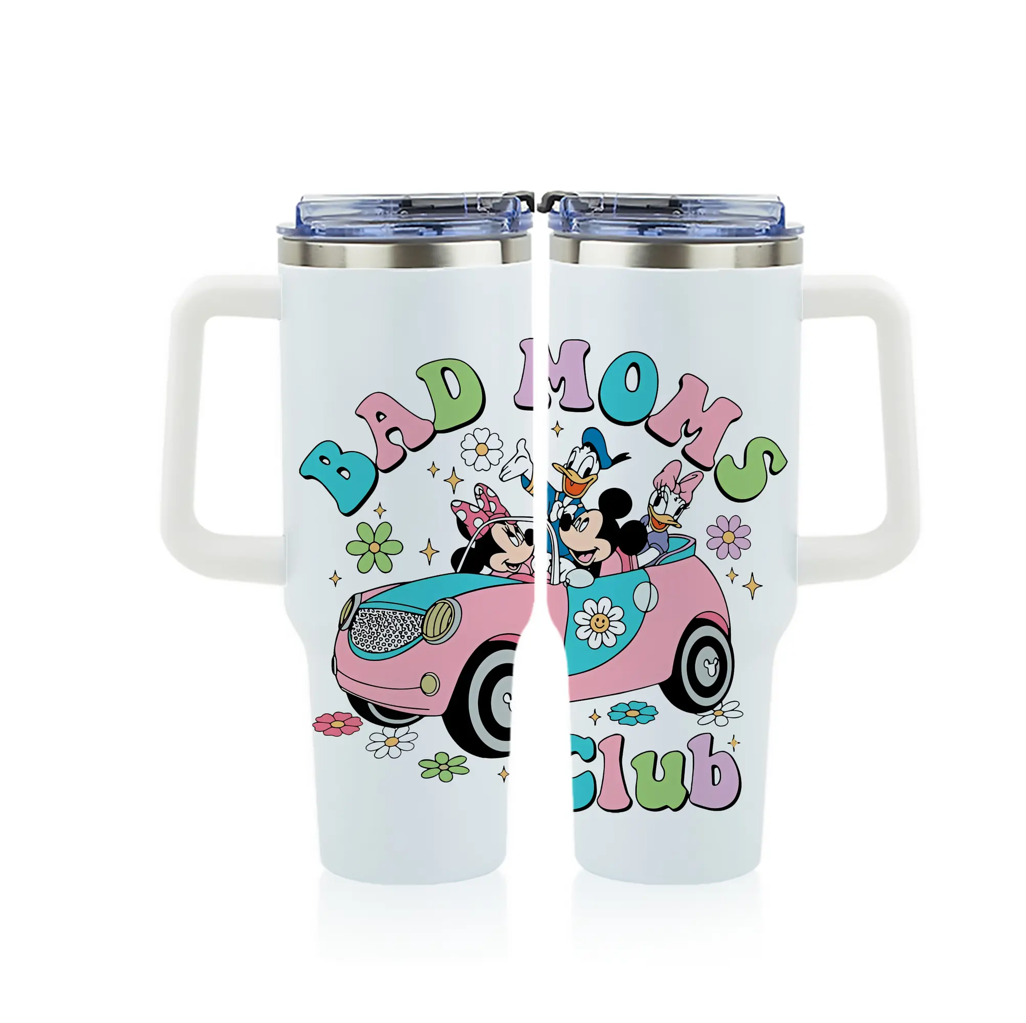 ミッキーマウス（Mickey Mouse） グッズ ミニーマウス（Minnie Mouse） - 1200mL フルプリント車用タンブラー ・ 304ステンレス 内側 ・ 201ステンレス 外側 ・ 保温 保冷 ・ 通勤 ドライブ アウトドア用