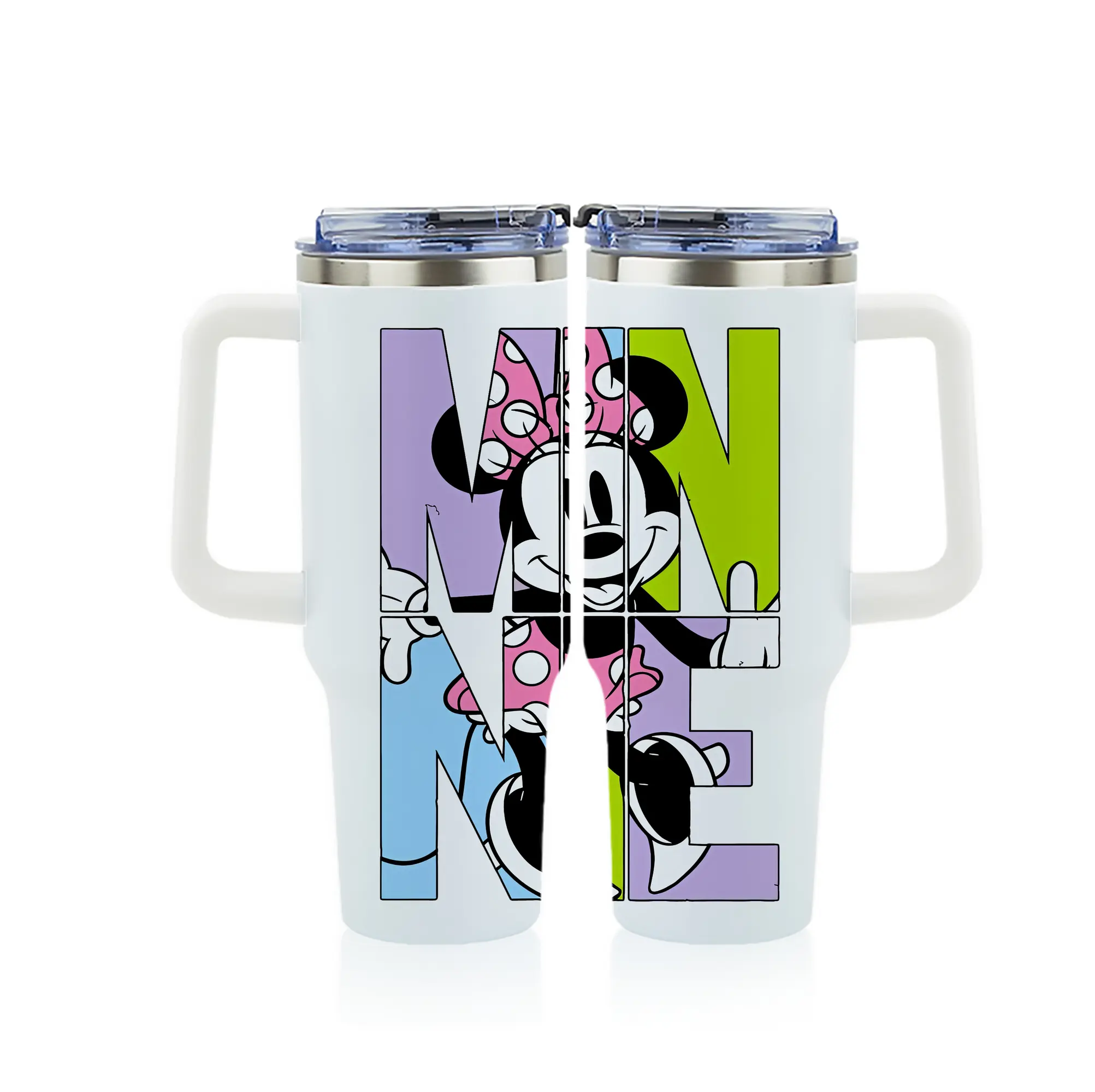 ミッキーマウス（Mickey Mouse） グッズ ミニーマウス（Minnie Mouse） - 1200mL フルプリント車用タンブラー ・ 304ステンレス 内側 ・ 201ステンレス 外側 ・ 保温 保冷 ・ 通勤 ドライブ アウトドア用