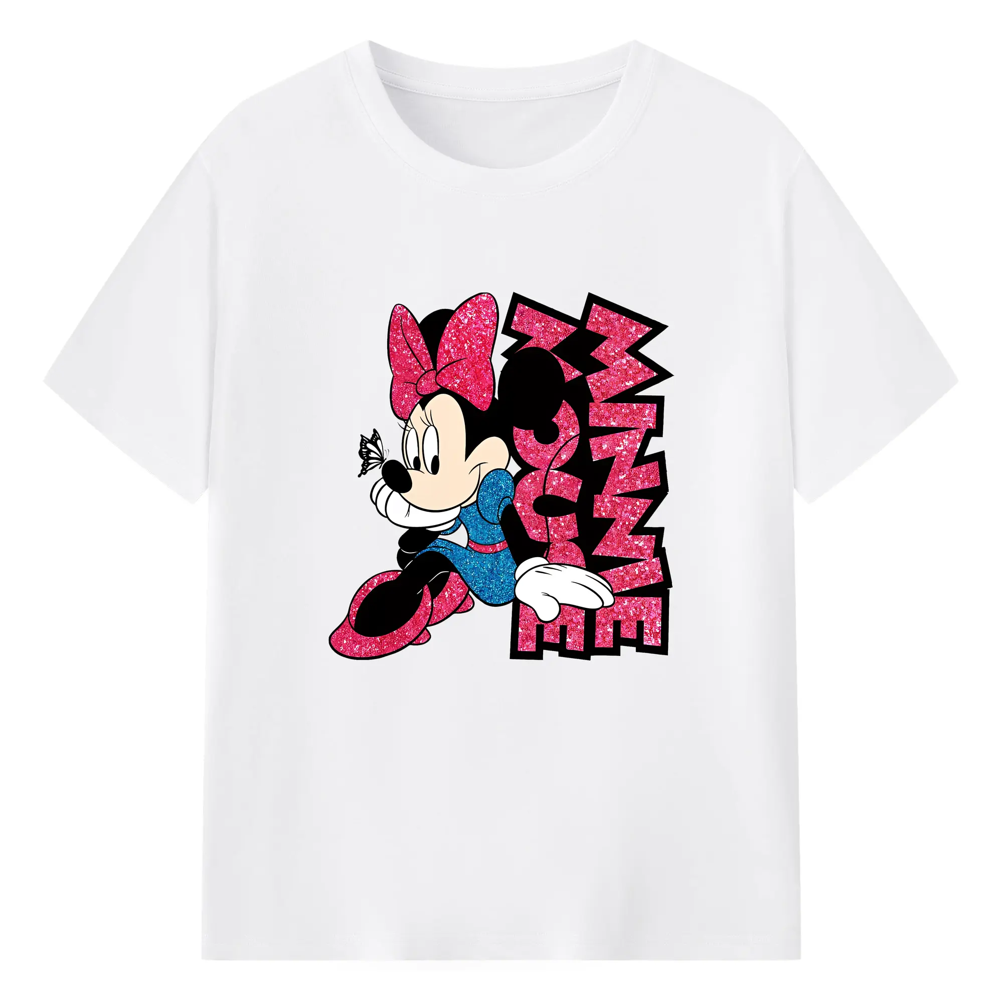 ミッキーマウス（Mickey Mouse） グッズ ミニーマウス（Minnie Mouse） - 綿100％ 半袖Tシャツ ・ フロントプリント ・ 快適 通気性 ・ 日常使い 散歩 スポーツ用