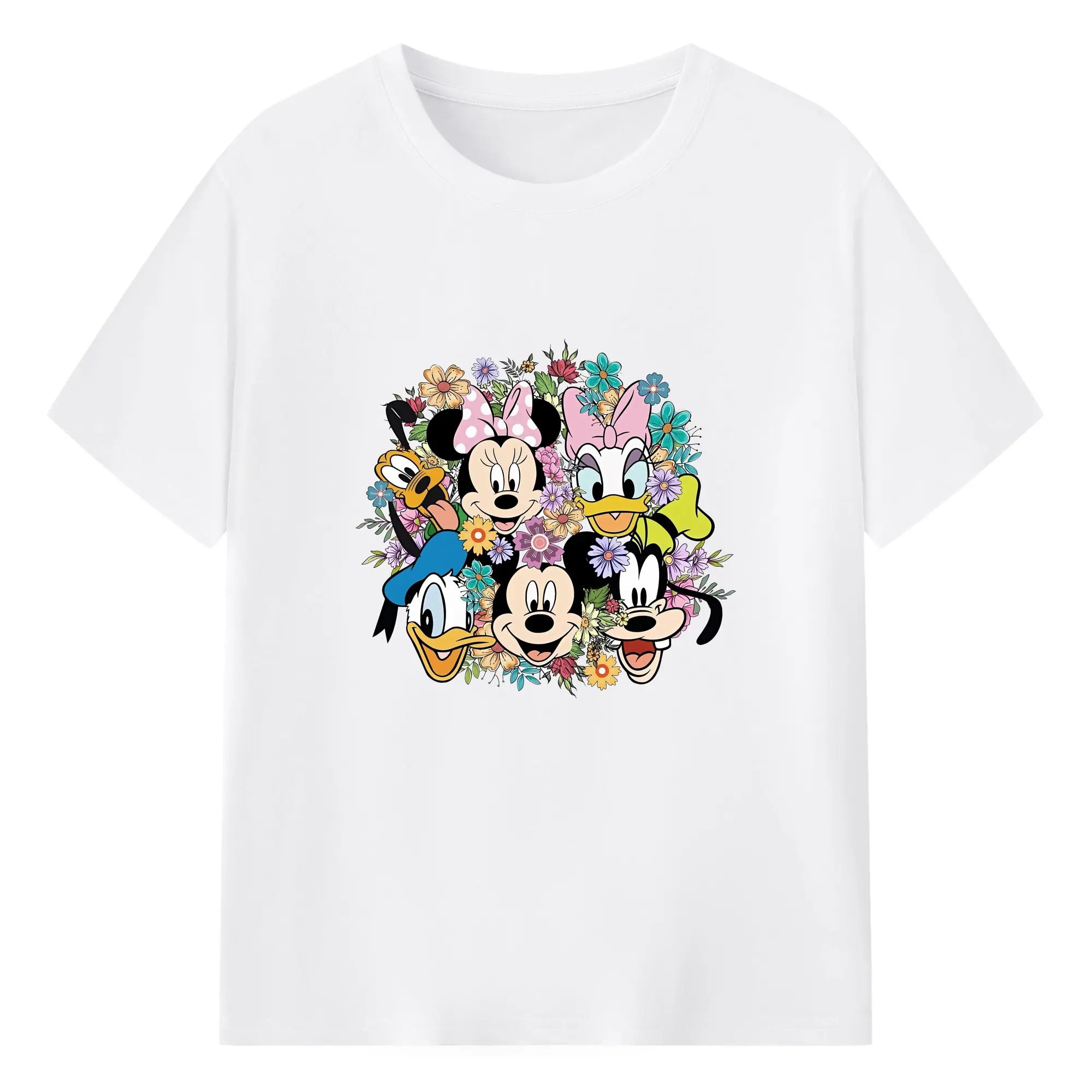ミッキーマウス（Mickey Mouse） グッズ ミニーマウス（Minnie Mouse） - 綿100％ 半袖Tシャツ ・ フロントプリント ・ 快適 通気性 ・ 日常使い 散歩 スポーツ用