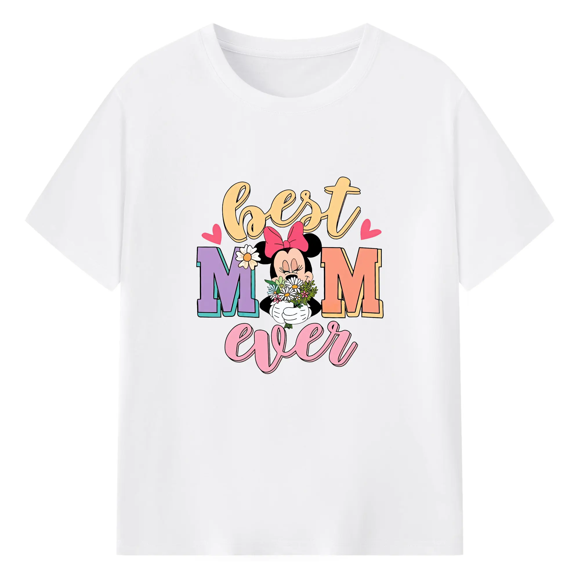 ミッキーマウス（Mickey Mouse） グッズ ミニーマウス（Minnie Mouse） - 綿100％ 半袖Tシャツ ・ フロントプリント ・ 快適 通気性 ・ 日常使い 散歩 スポーツ用