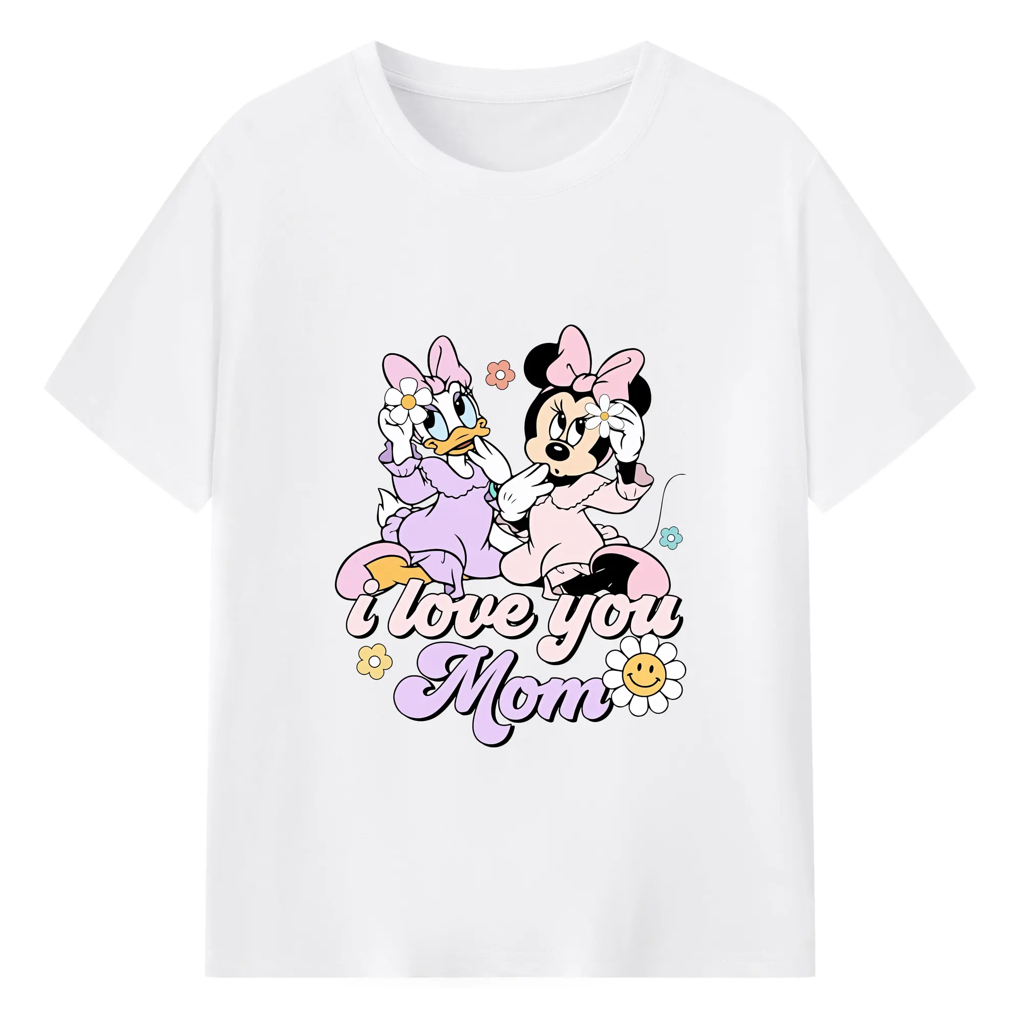 ミッキーマウス（Mickey Mouse） グッズ ミニーマウス（Minnie Mouse） - 綿100％ 半袖Tシャツ ・ フロントプリント ・ 快適 通気性 ・ 日常使い 散歩 スポーツ用