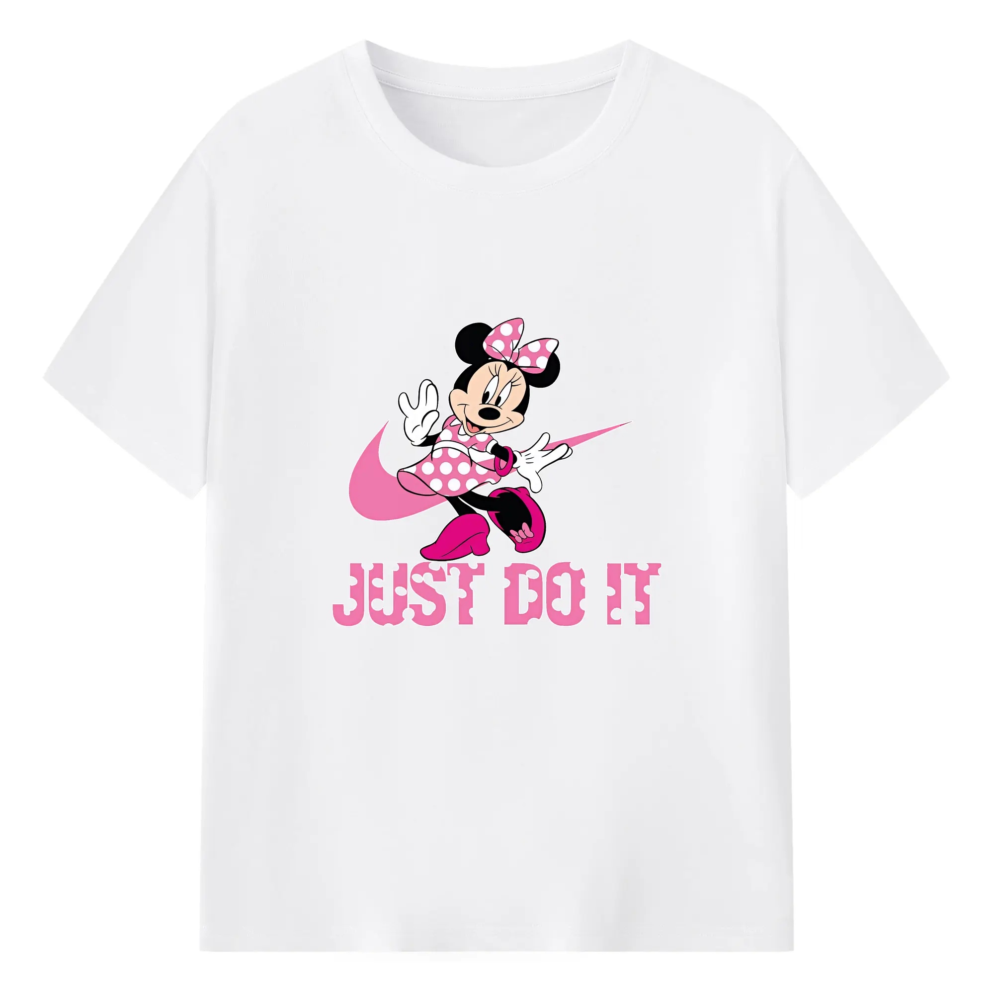 ミッキーマウス（Mickey Mouse） グッズ ミニーマウス（Minnie Mouse） - 綿100％ 半袖Tシャツ ・ フロントプリント ・ 快適 通気性 ・ 日常使い 散歩 スポーツ用