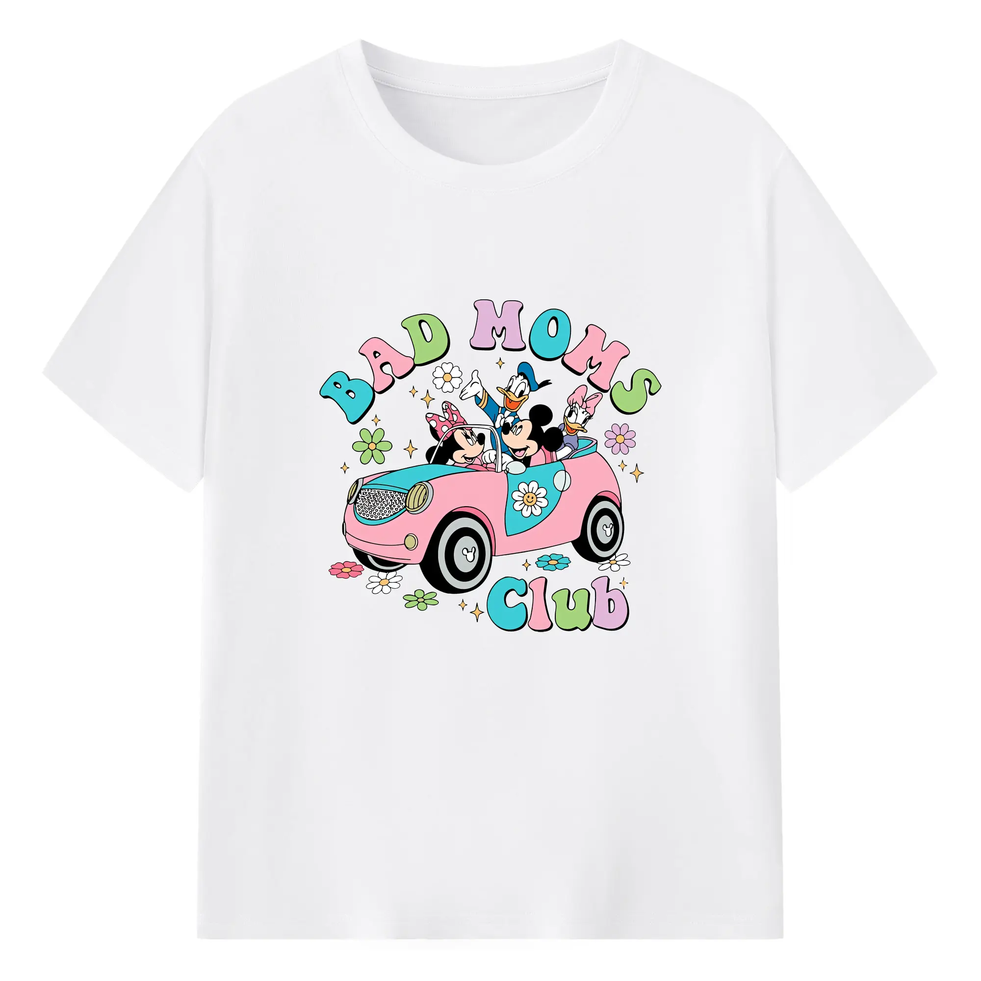 ミッキーマウス（Mickey Mouse） グッズ ミニーマウス（Minnie Mouse） - 綿100％ 半袖Tシャツ ・ フロントプリント ・ 快適 通気性 ・ 日常使い 散歩 スポーツ用