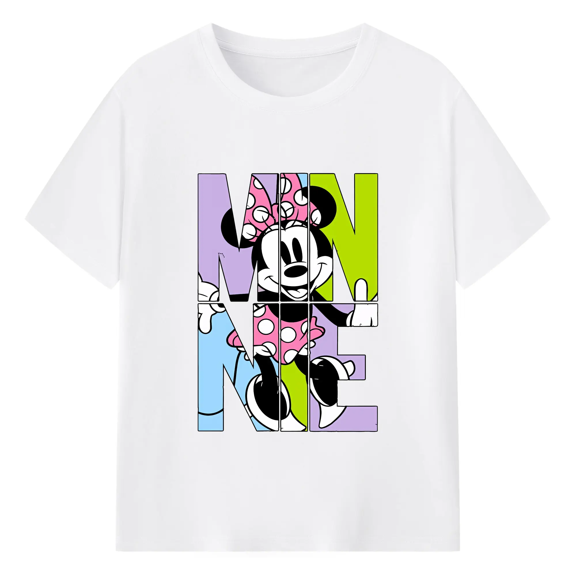 ミッキーマウス（Mickey Mouse） グッズ ミニーマウス（Minnie Mouse） - 綿100％ 半袖Tシャツ ・ フロントプリント ・ 快適 通気性 ・ 日常使い 散歩 スポーツ用