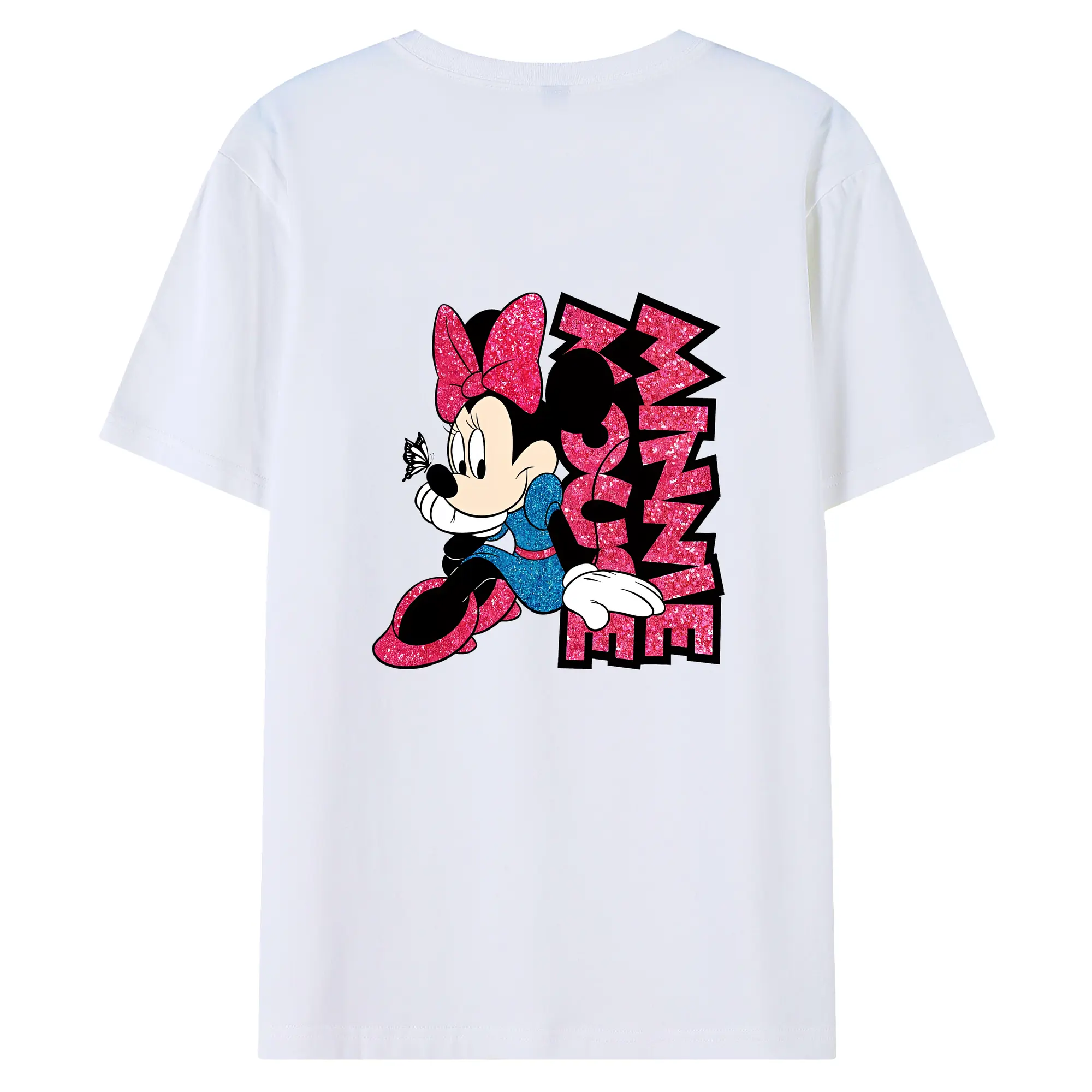 ミッキーマウス（Mickey Mouse） グッズ ミニーマウス（Minnie Mouse） - 綿100％ 半袖Tシャツ ・ バックプリント ・ 快適 通気性 ・ 日常使い 散歩 スポーツ用