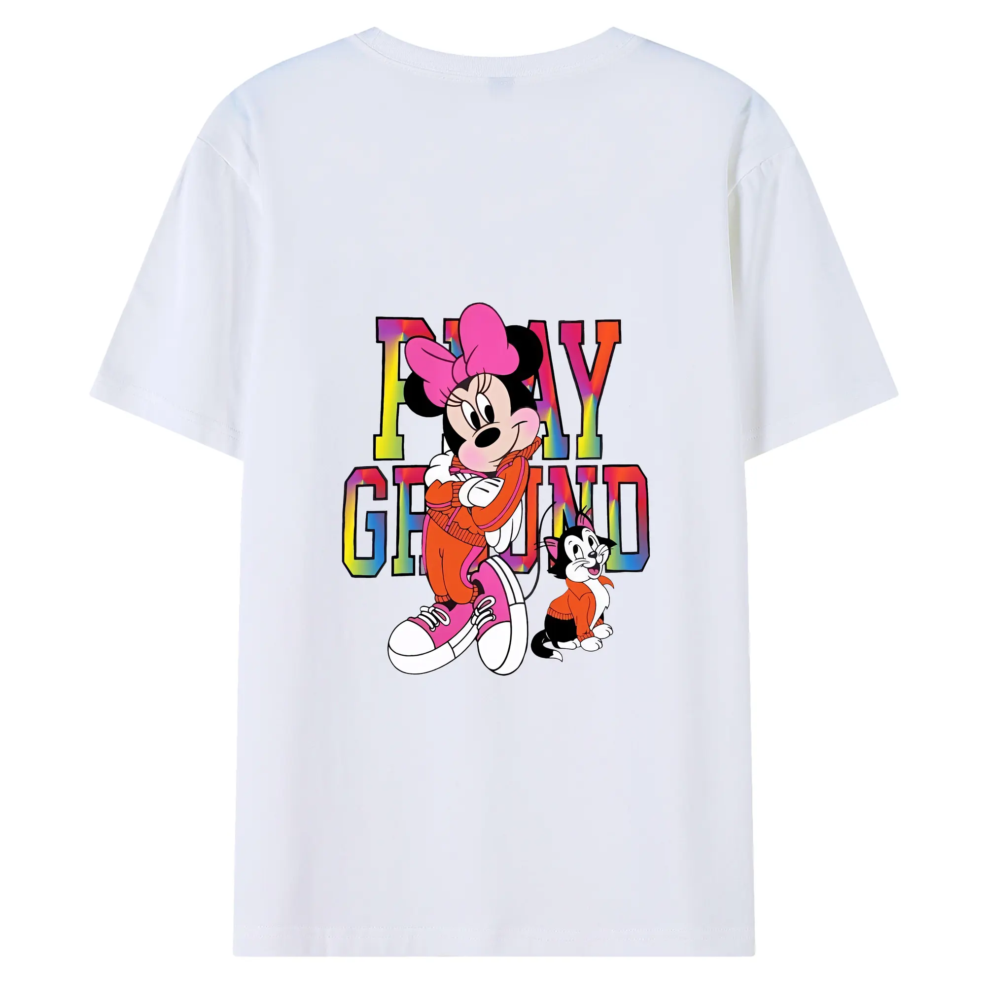 ミッキーマウス（Mickey Mouse） グッズ ミニーマウス（Minnie Mouse） - 綿100％ 半袖Tシャツ ・ バックプリント ・ 快適 通気性 ・ 日常使い 散歩 スポーツ用