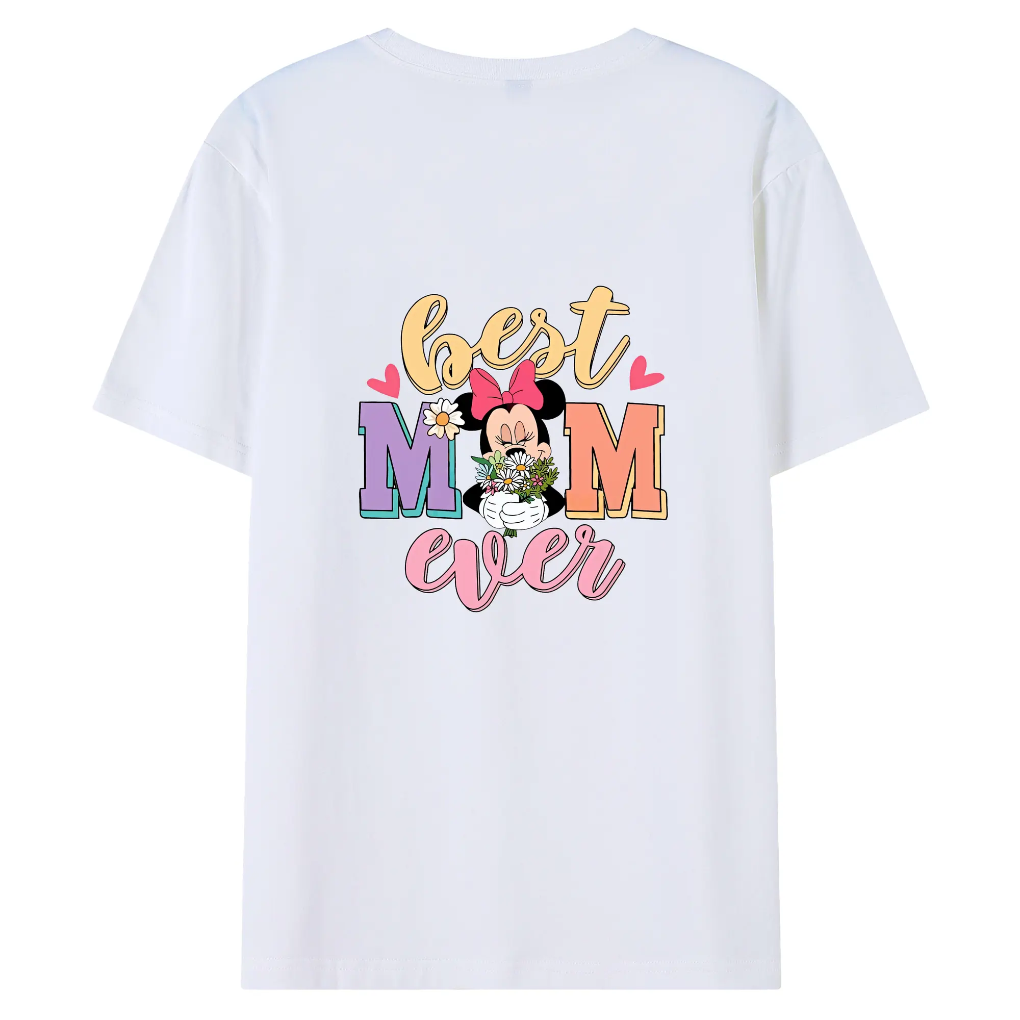 ミッキーマウス（Mickey Mouse） グッズ ミニーマウス（Minnie Mouse） - 綿100％ 半袖Tシャツ ・ バックプリント ・ 快適 通気性 ・ 日常使い 散歩 スポーツ用