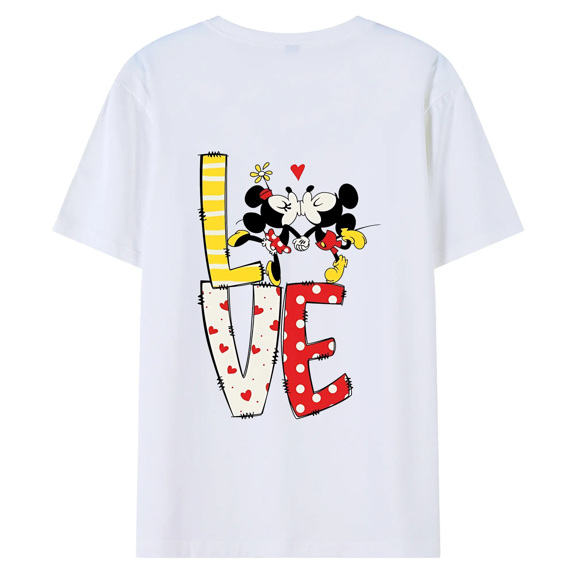 ミッキーマウス（Mickey Mouse） グッズ ミニーマウス（Minnie Mouse） - 綿100％ 半袖Tシャツ ・ バックプリント ・ 快適 通気性 ・ 日常使い 散歩 スポーツ用