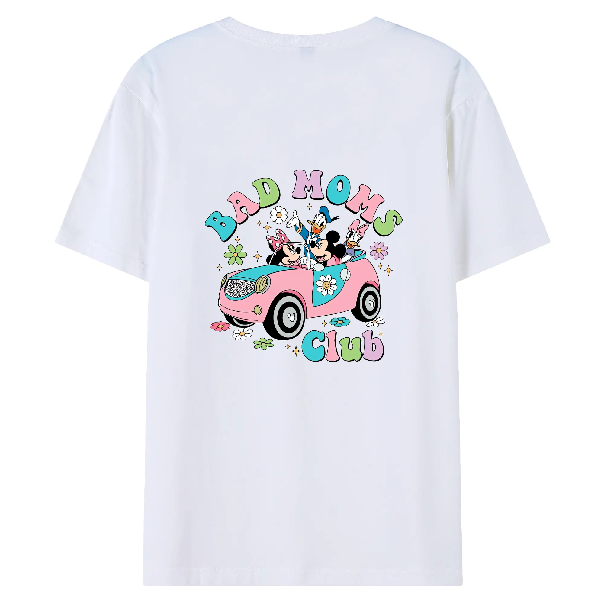 ミッキーマウス（Mickey Mouse） グッズ ミニーマウス（Minnie Mouse） - 綿100％ 半袖Tシャツ ・ バックプリント ・ 快適 通気性 ・ 日常使い 散歩 スポーツ用