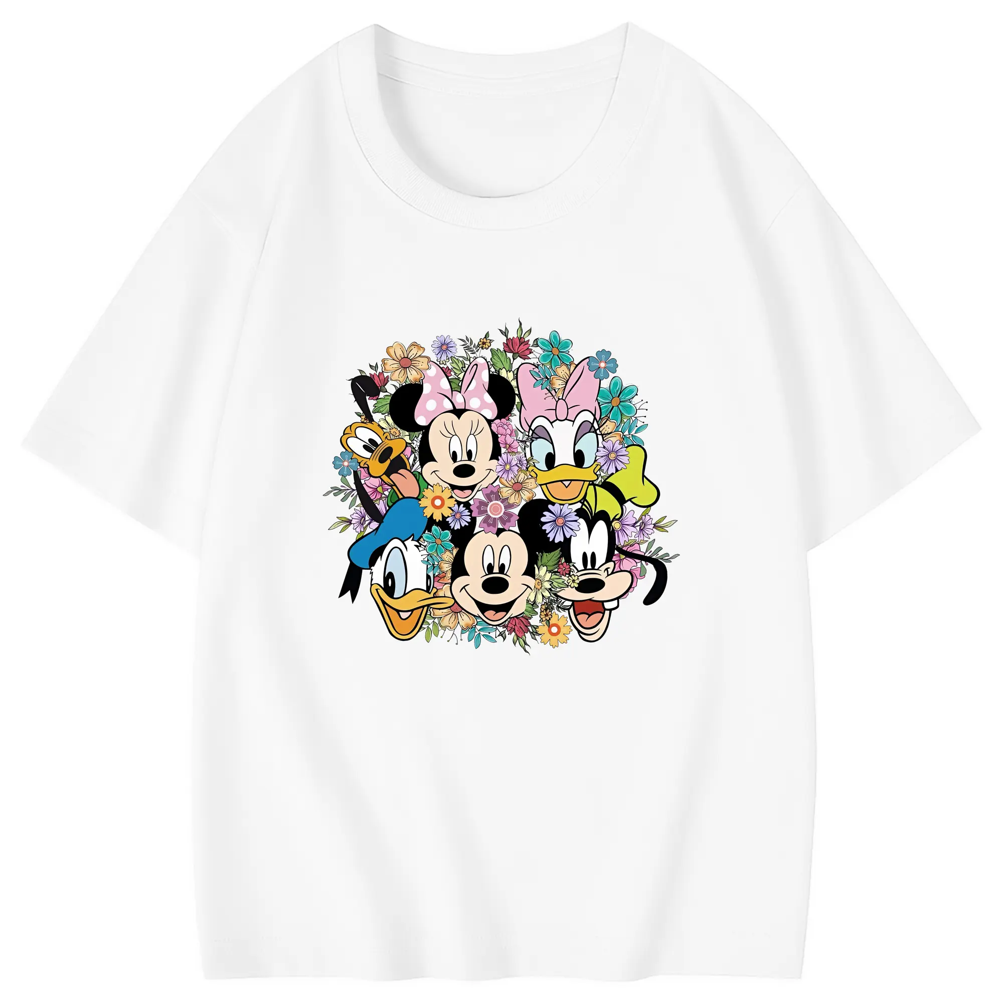 ミッキーマウス（Mickey Mouse） グッズ ミニーマウス（Minnie Mouse） - 綿100％ キッズTシャツ ・ フロントプリント ・ 快適 通気性 ・ スポーツ カジュアル 散歩用