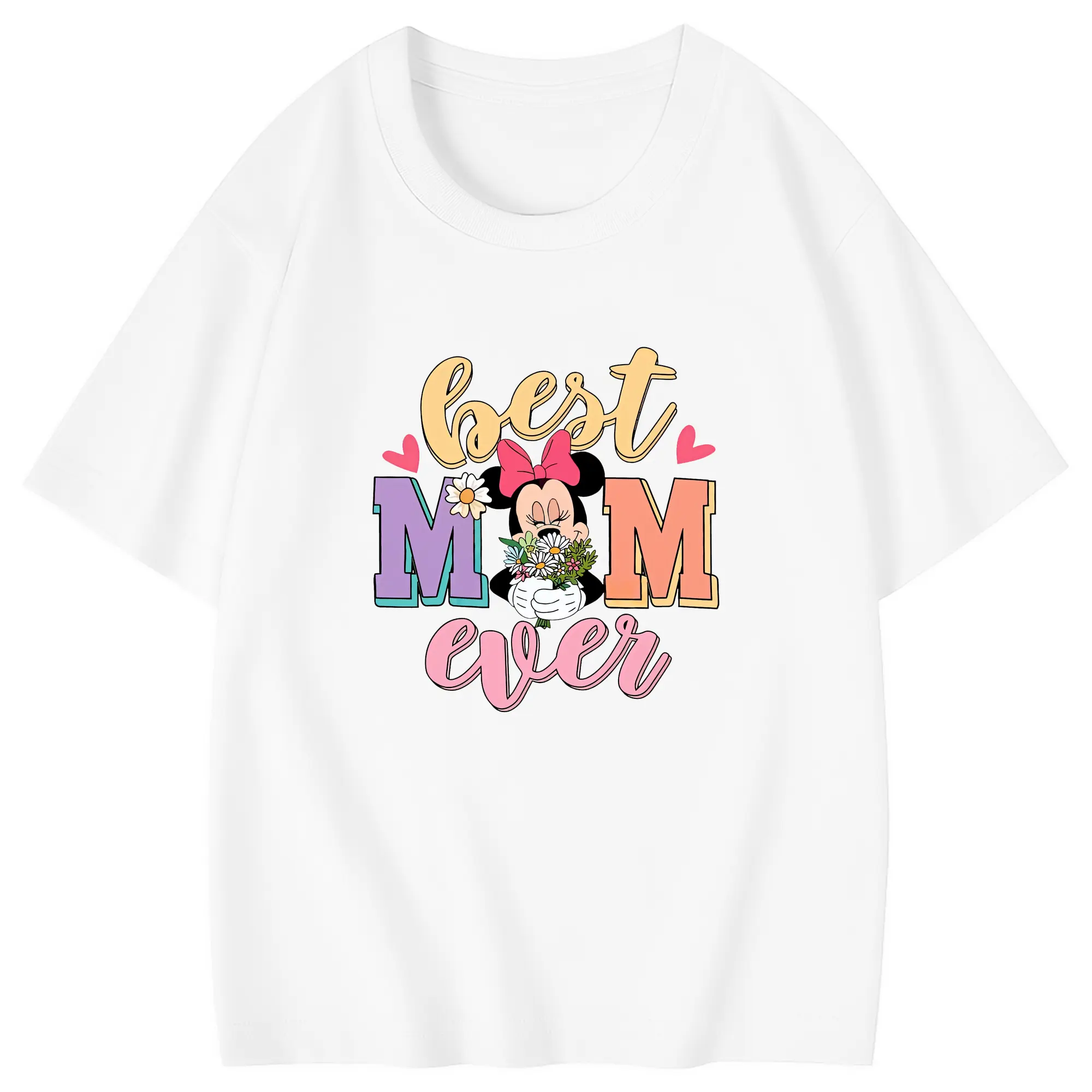 ミッキーマウス（Mickey Mouse） グッズ ミニーマウス（Minnie Mouse） - 綿100％ キッズTシャツ ・ フロントプリント ・ 快適 通気性 ・ スポーツ カジュアル 散歩用