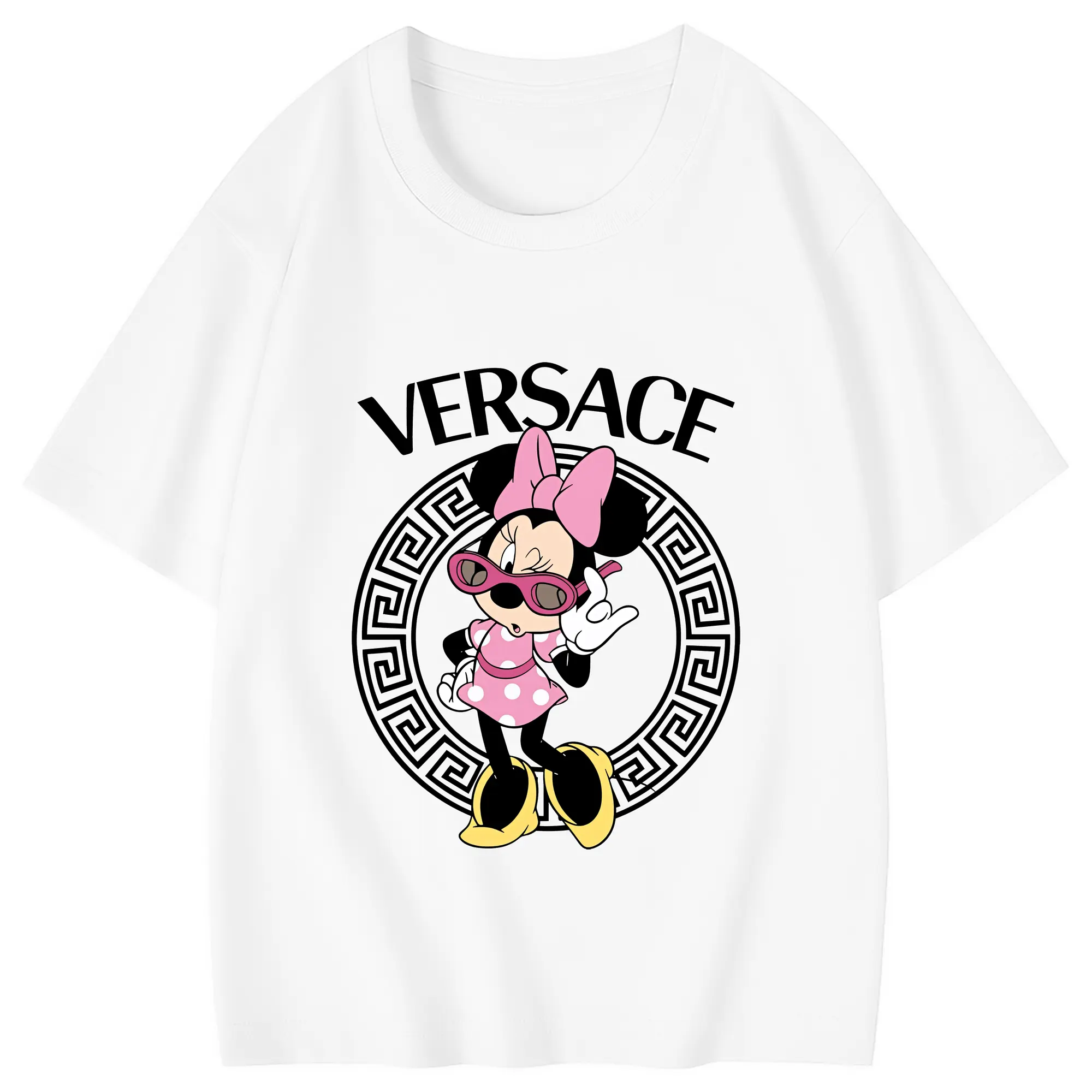 ミッキーマウス（Mickey Mouse） グッズ ミニーマウス（Minnie Mouse） - 綿100％ キッズTシャツ ・ フロントプリント ・ 快適 通気性 ・ スポーツ カジュアル 散歩用