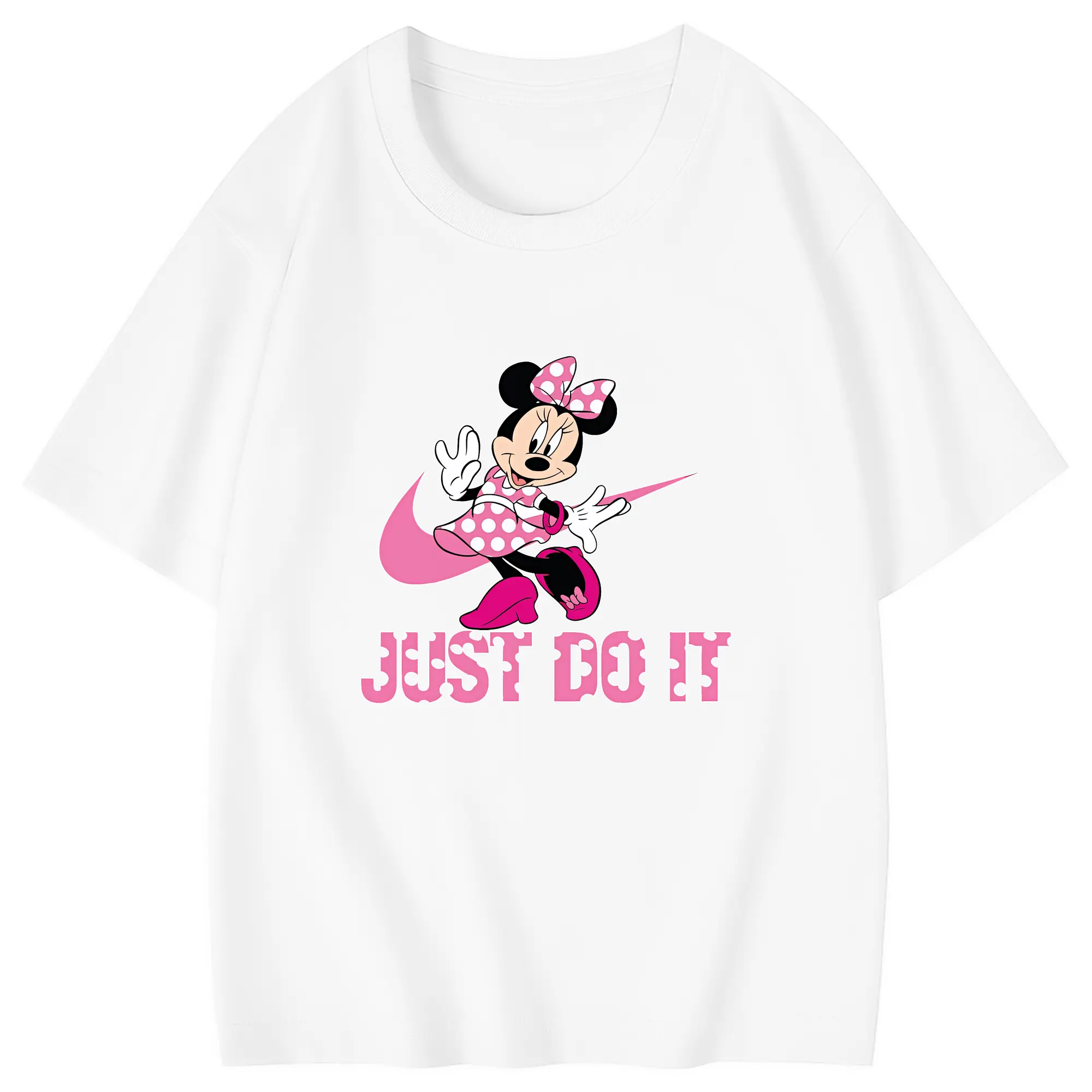 ミッキーマウス（Mickey Mouse） グッズ ミニーマウス（Minnie Mouse） - 綿100％ キッズTシャツ ・ フロントプリント ・ 快適 通気性 ・ スポーツ カジュアル 散歩用