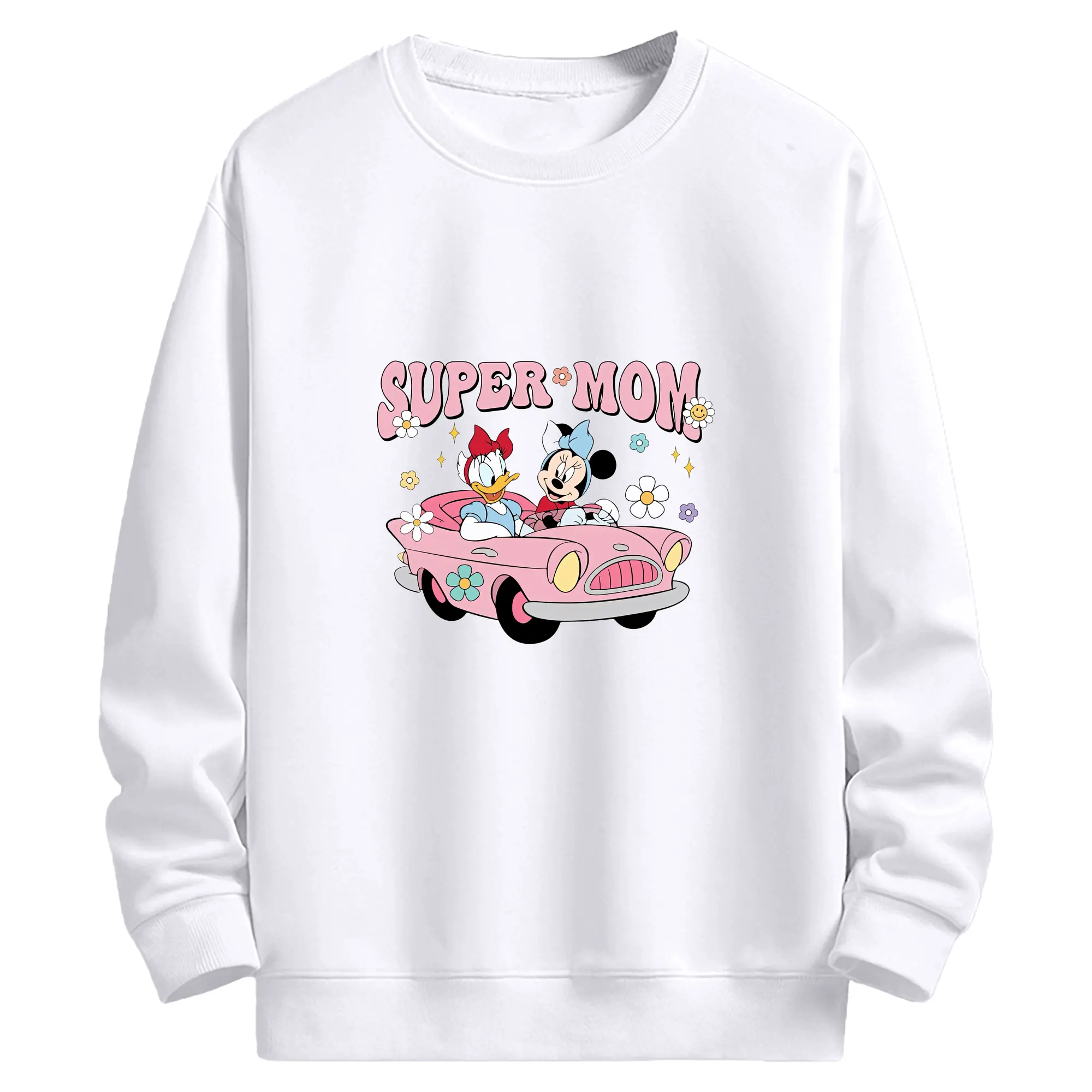 ミッキーマウス（Mickey Mouse） グッズ ミニーマウス（Minnie Mouse） - 高品質 クルーネック スウェット ・ コットン59％ ポリエステル41％ ・ ユニセックス 長袖 トレーナー ・ カジュアル デイリー スポーツ 散歩用