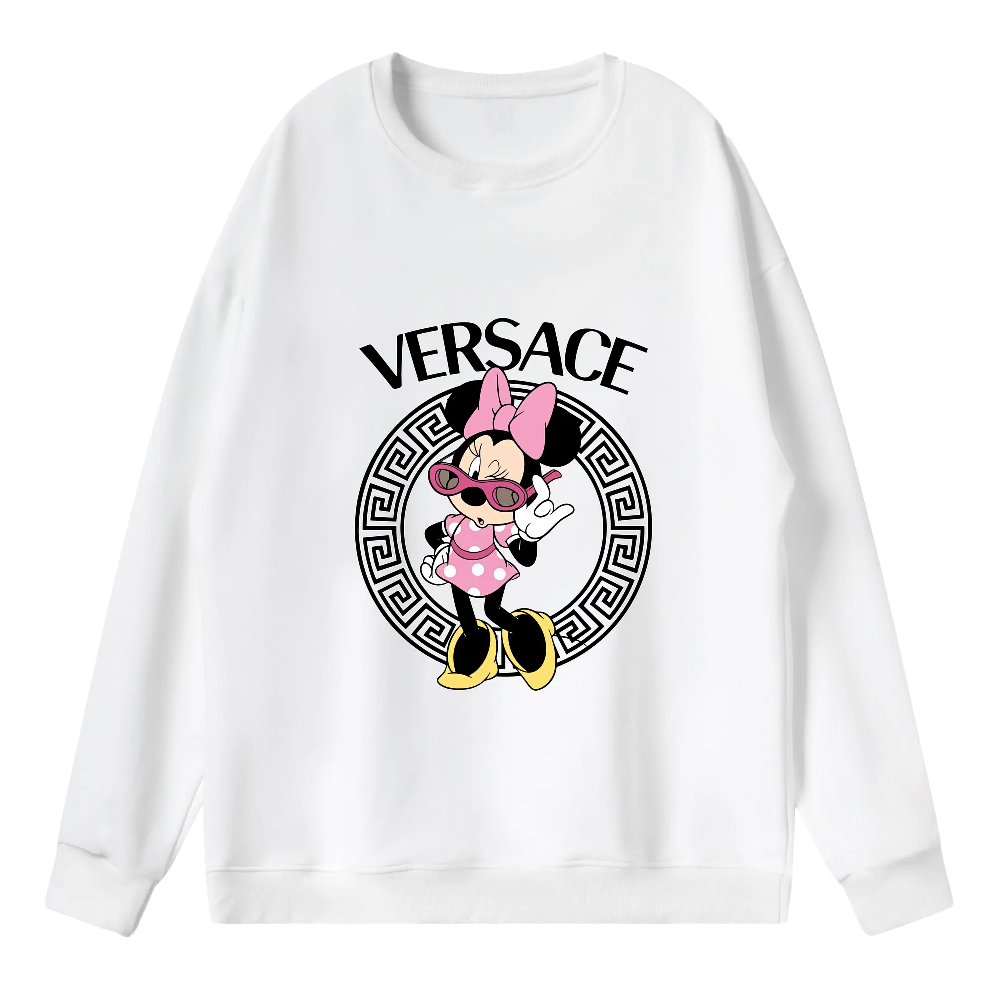 ミッキーマウス（Mickey Mouse） グッズ ミニーマウス（Minnie Mouse） - 薄手 クルーネック スウェット 裏毛260g · ポリエステル 春秋向け カジュアル 男女兼用 · トレーナー デイリー スポーツ 散歩に最適