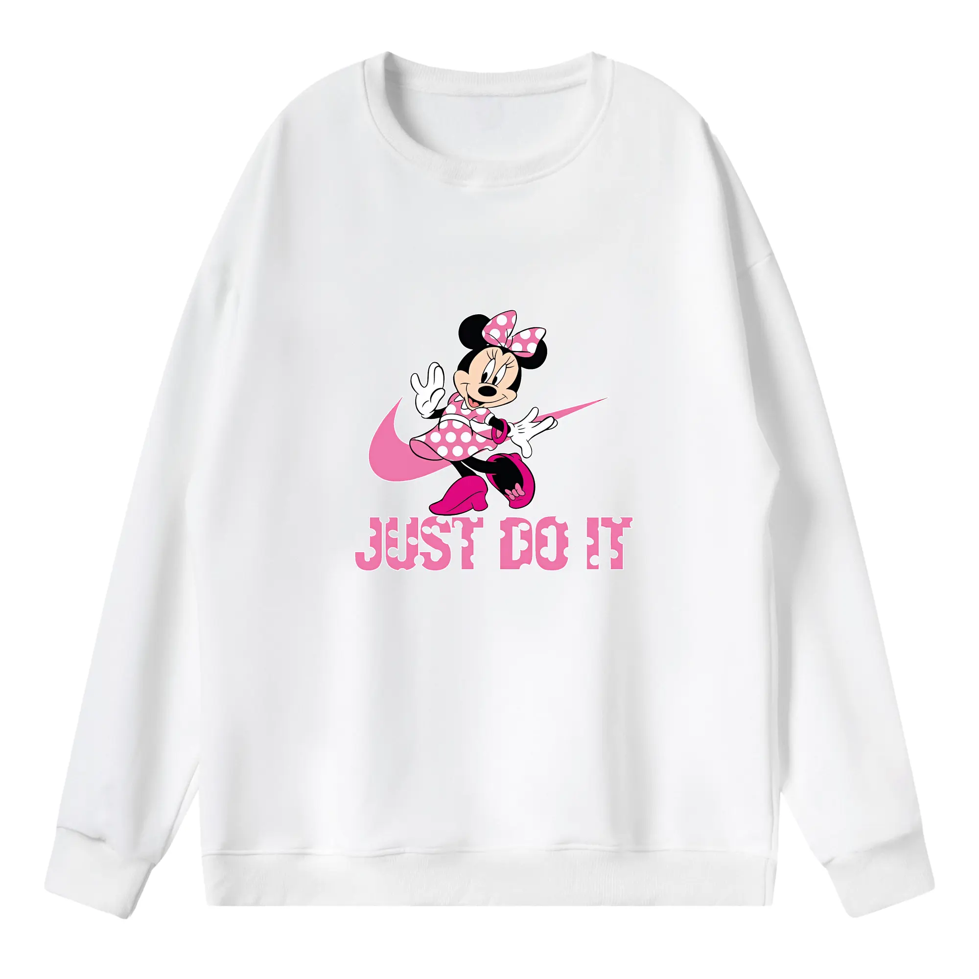 ミッキーマウス（Mickey Mouse） グッズ ミニーマウス（Minnie Mouse） - 薄手 クルーネック スウェット 裏毛260g · ポリエステル 春秋向け カジュアル 男女兼用 · トレーナー デイリー スポーツ 散歩に最適