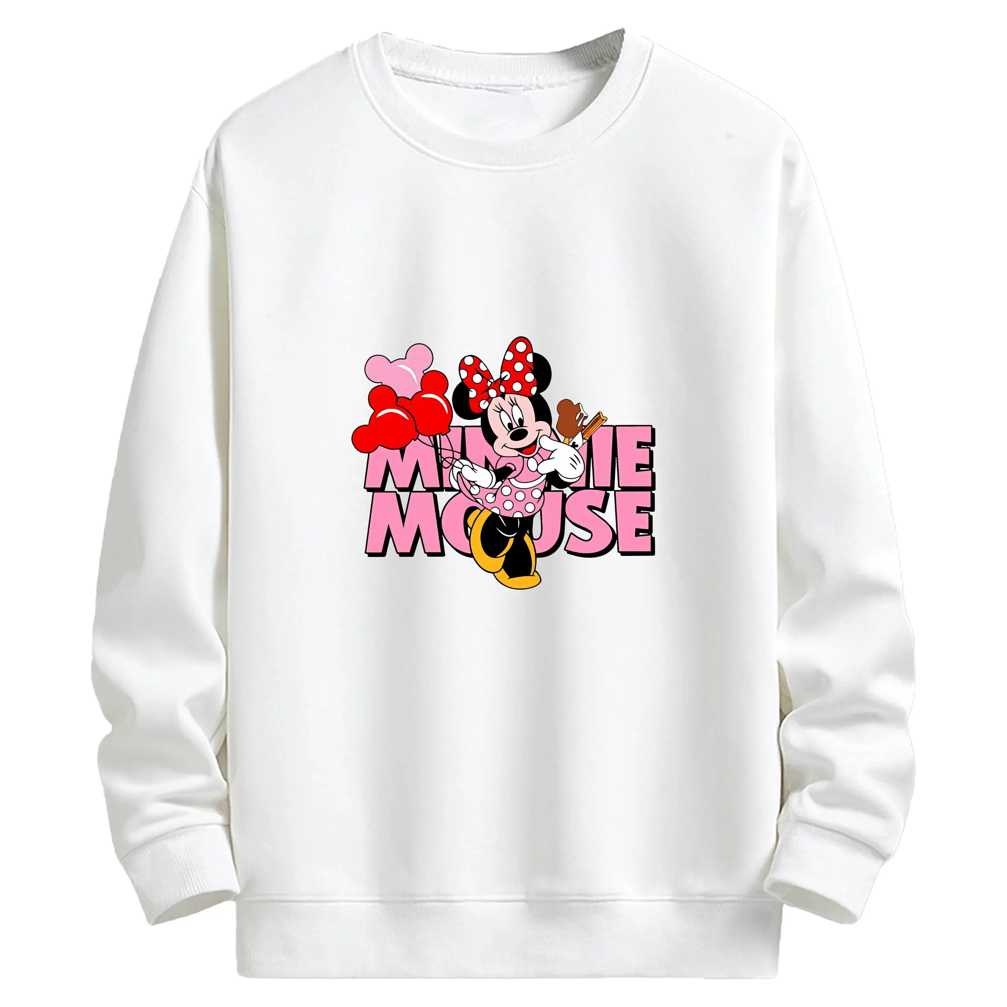 ミッキーマウス（Mickey Mouse） グッズ ミニーマウス（Minnie Mouse） - キッズ クルーネックスウェットシャツ ・ フロントプリント ・ 綿80％ ポリエステル20％ ・ 快適 通学 スポーツ 日常使い お散歩用