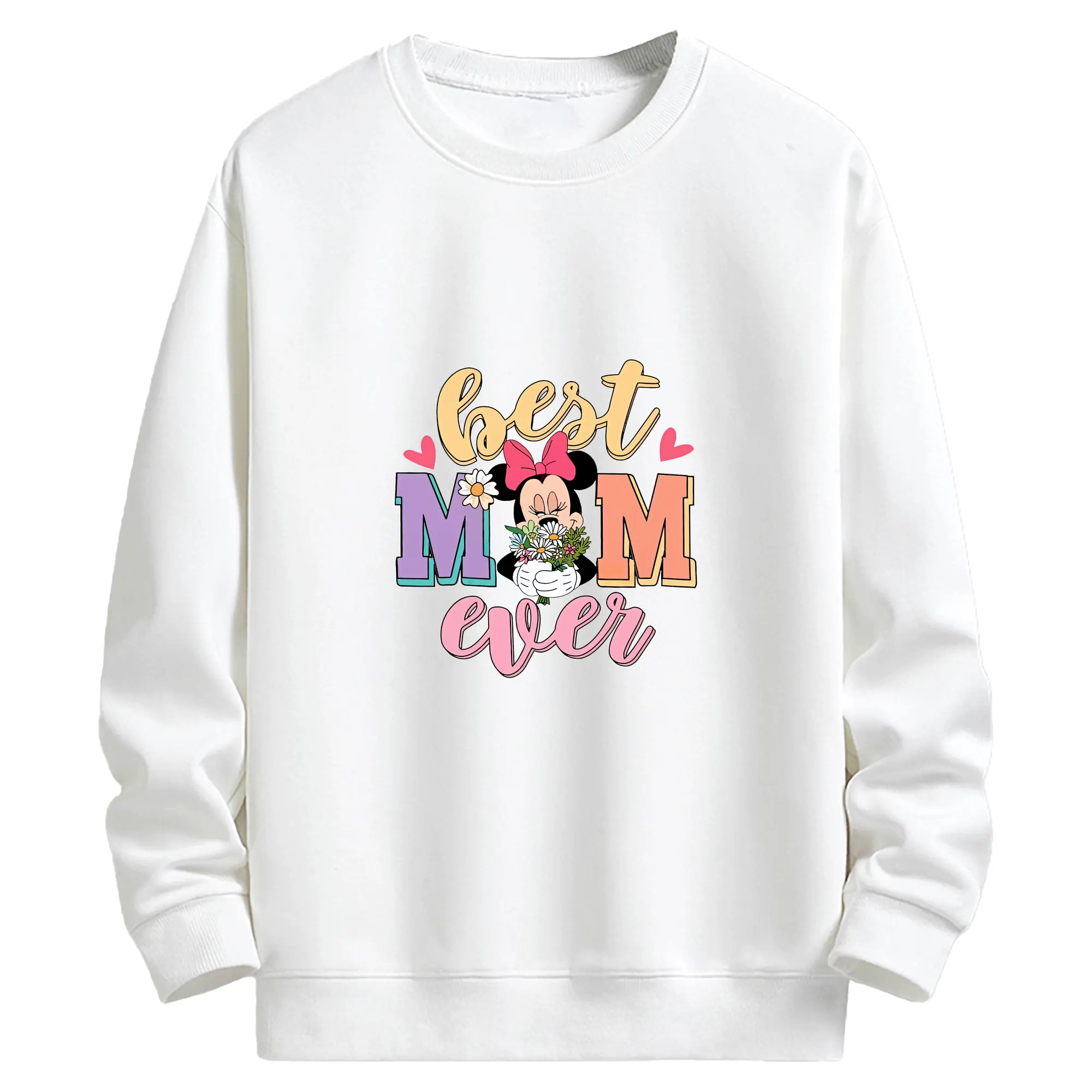 ミッキーマウス（Mickey Mouse） グッズ ミニーマウス（Minnie Mouse） - キッズ クルーネックスウェットシャツ ・ フロントプリント ・ 綿80％ ポリエステル20％ ・ 快適 通学 スポーツ 日常使い お散歩用