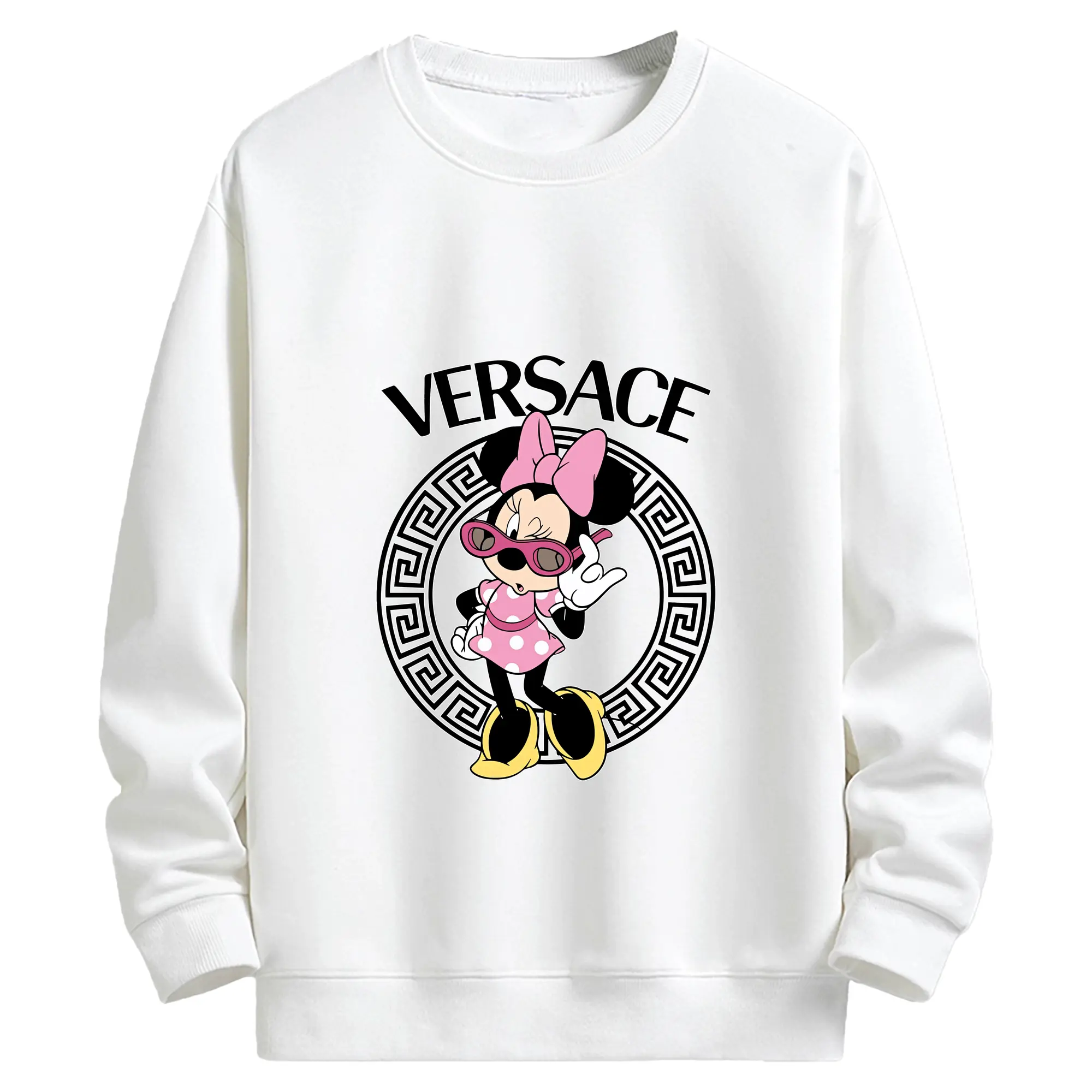 ミッキーマウス（Mickey Mouse） グッズ ミニーマウス（Minnie Mouse） - キッズ クルーネックスウェットシャツ ・ フロントプリント ・ 綿80％ ポリエステル20％ ・ 快適 通学 スポーツ 日常使い お散歩用