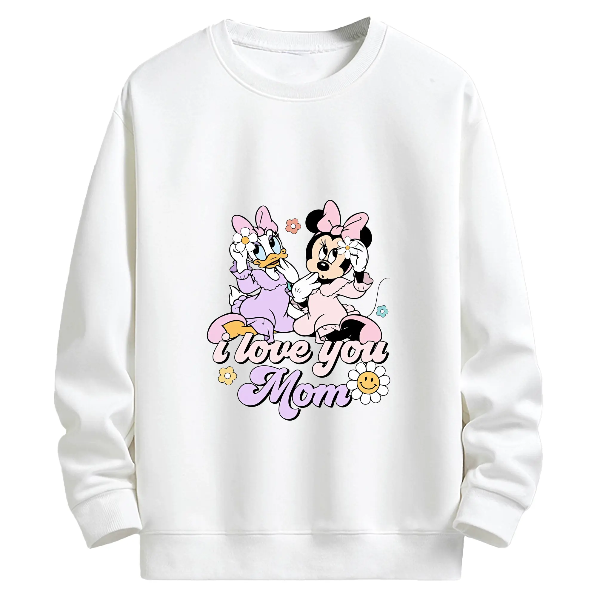 ミッキーマウス（Mickey Mouse） グッズ ミニーマウス（Minnie Mouse） - キッズ クルーネックスウェットシャツ ・ フロントプリント ・ 綿80％ ポリエステル20％ ・ 快適 通学 スポーツ 日常使い お散歩用