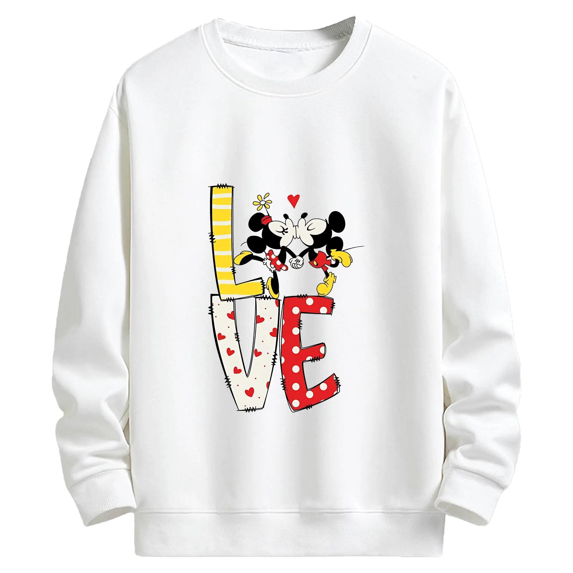 ミッキーマウス（Mickey Mouse） グッズ ミニーマウス（Minnie Mouse） - キッズ クルーネックスウェットシャツ ・ フロントプリント ・ 綿80％ ポリエステル20％ ・ 快適 通学 スポーツ 日常使い お散歩用