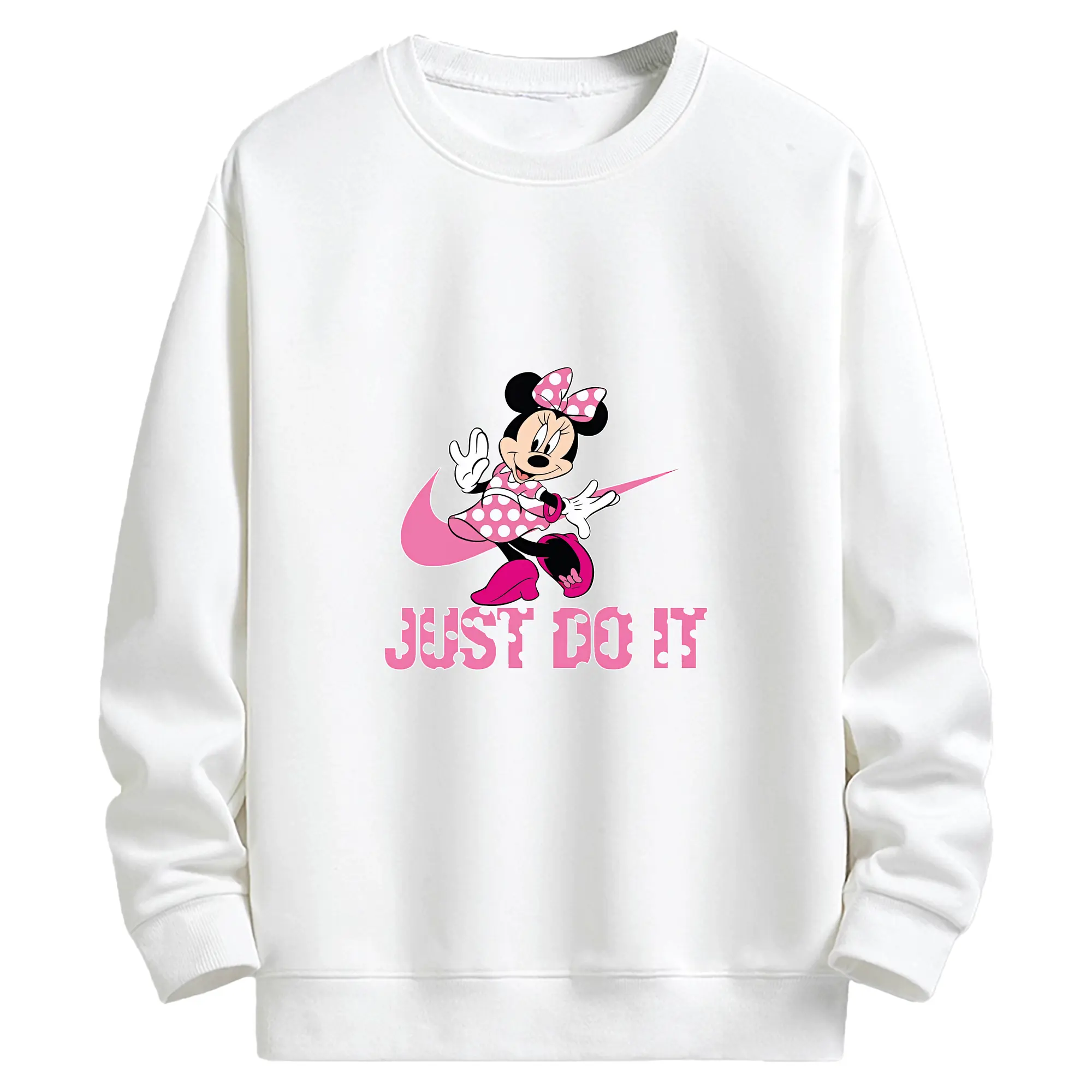 ミッキーマウス（Mickey Mouse） グッズ ミニーマウス（Minnie Mouse） - キッズ クルーネックスウェットシャツ ・ フロントプリント ・ 綿80％ ポリエステル20％ ・ 快適 通学 スポーツ 日常使い お散歩用