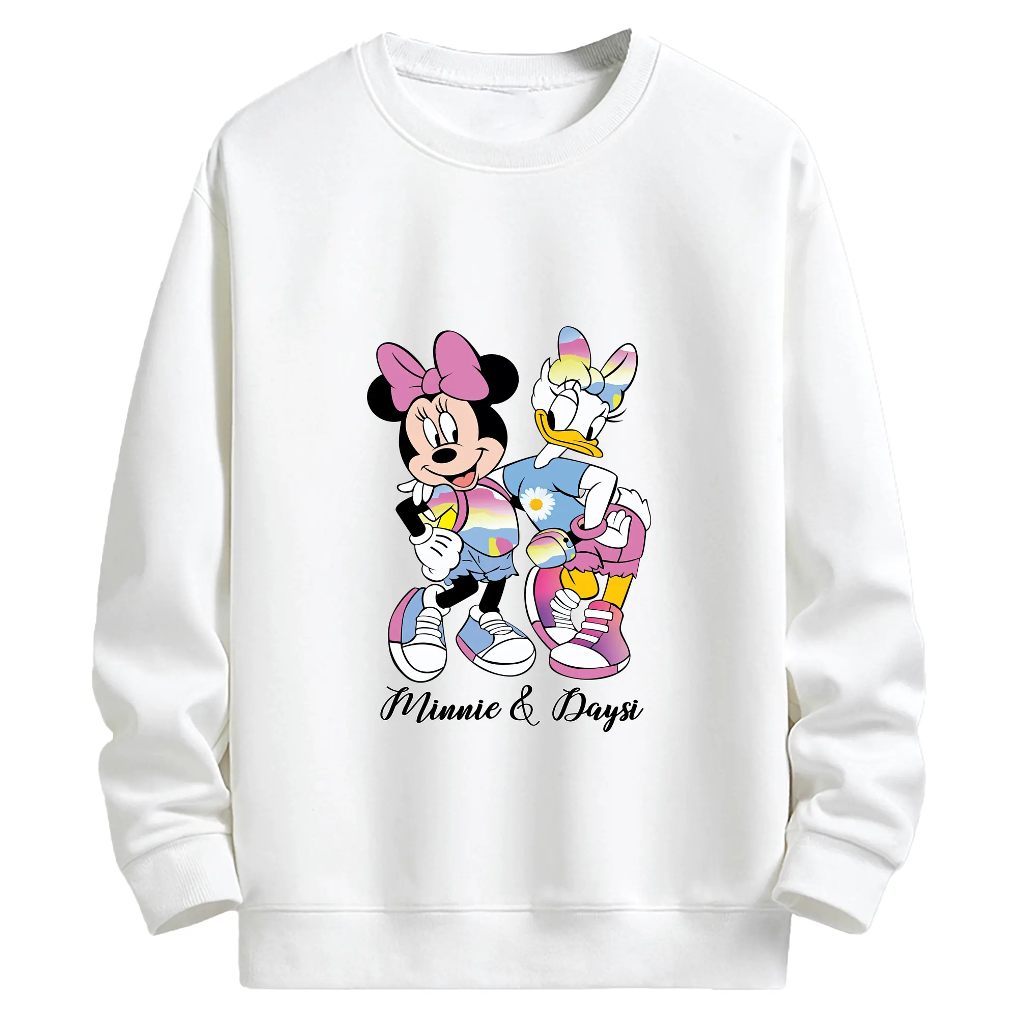 ミッキーマウス（Mickey Mouse） グッズ ミニーマウス（Minnie Mouse） - キッズ クルーネックスウェットシャツ ・ フロントプリント ・ 綿80％ ポリエステル20％ ・ 快適 通学 スポーツ 日常使い お散歩用