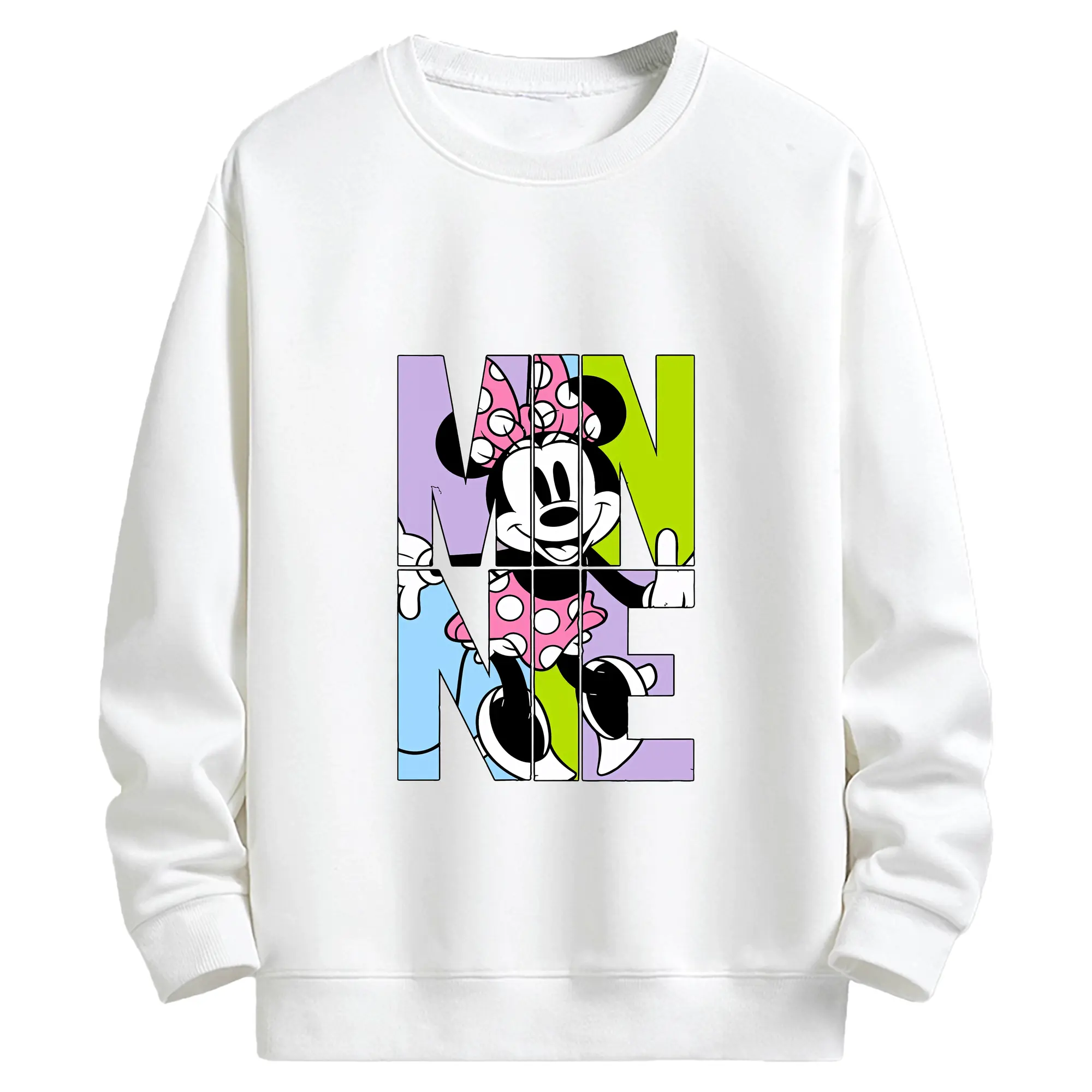 ミッキーマウス（Mickey Mouse） グッズ ミニーマウス（Minnie Mouse） - キッズ クルーネックスウェットシャツ ・ フロントプリント ・ 綿80％ ポリエステル20％ ・ 快適 通学 スポーツ 日常使い お散歩用