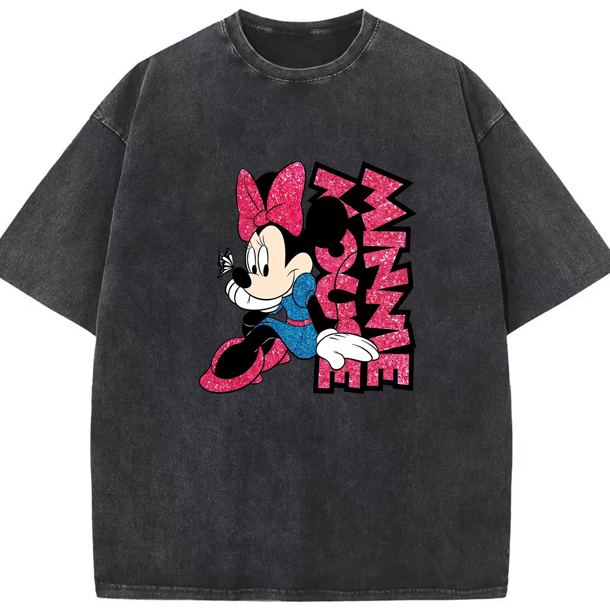 ミッキーマウス（Mickey Mouse） グッズ ミニーマウス（Minnie Mouse） - 綿100％ ヴィンテージ風 半袖Tシャツ ・ フロントプリント ・ 柔らか肌触り ・ 通気性 快適 ・ スポーツ カジュアル 外出用