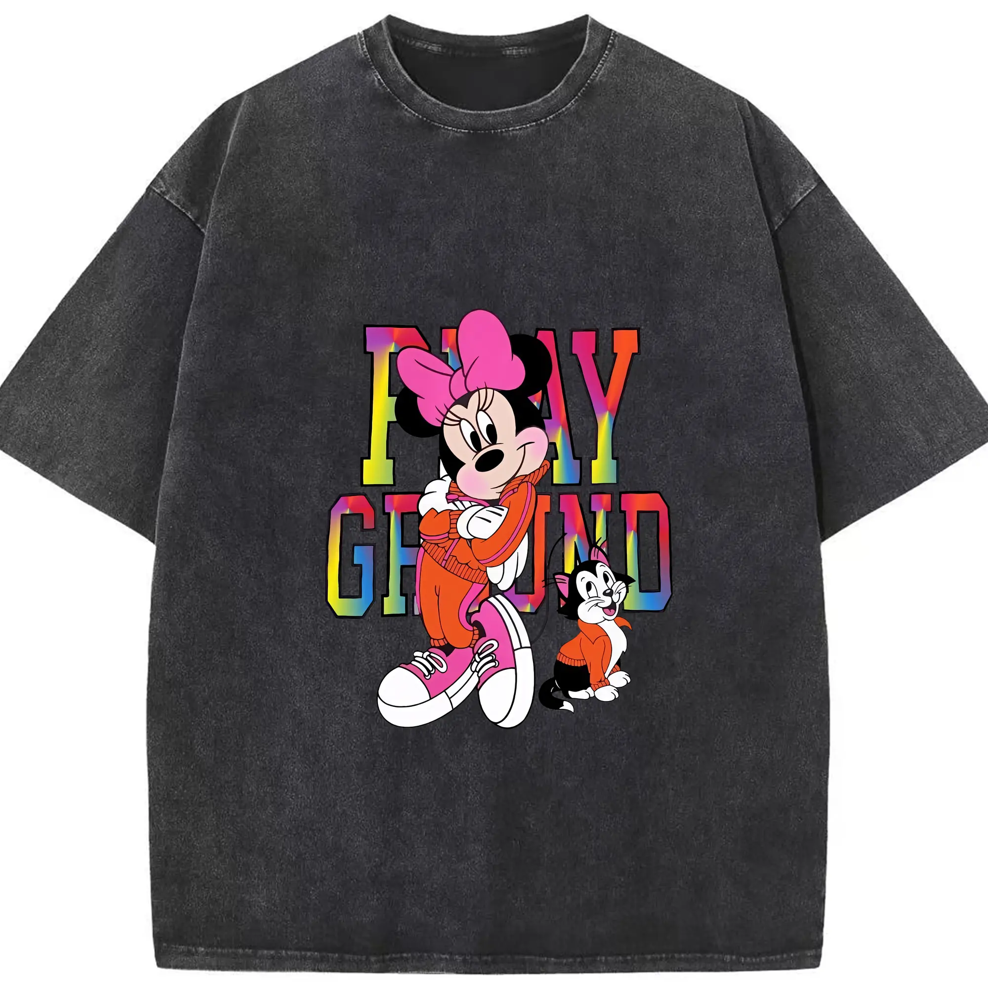 ミッキーマウス（Mickey Mouse） グッズ ミニーマウス（Minnie Mouse） - 綿100％ ヴィンテージ風 半袖Tシャツ ・ フロントプリント ・ 柔らか肌触り ・ 通気性 快適 ・ スポーツ カジュアル 外出用