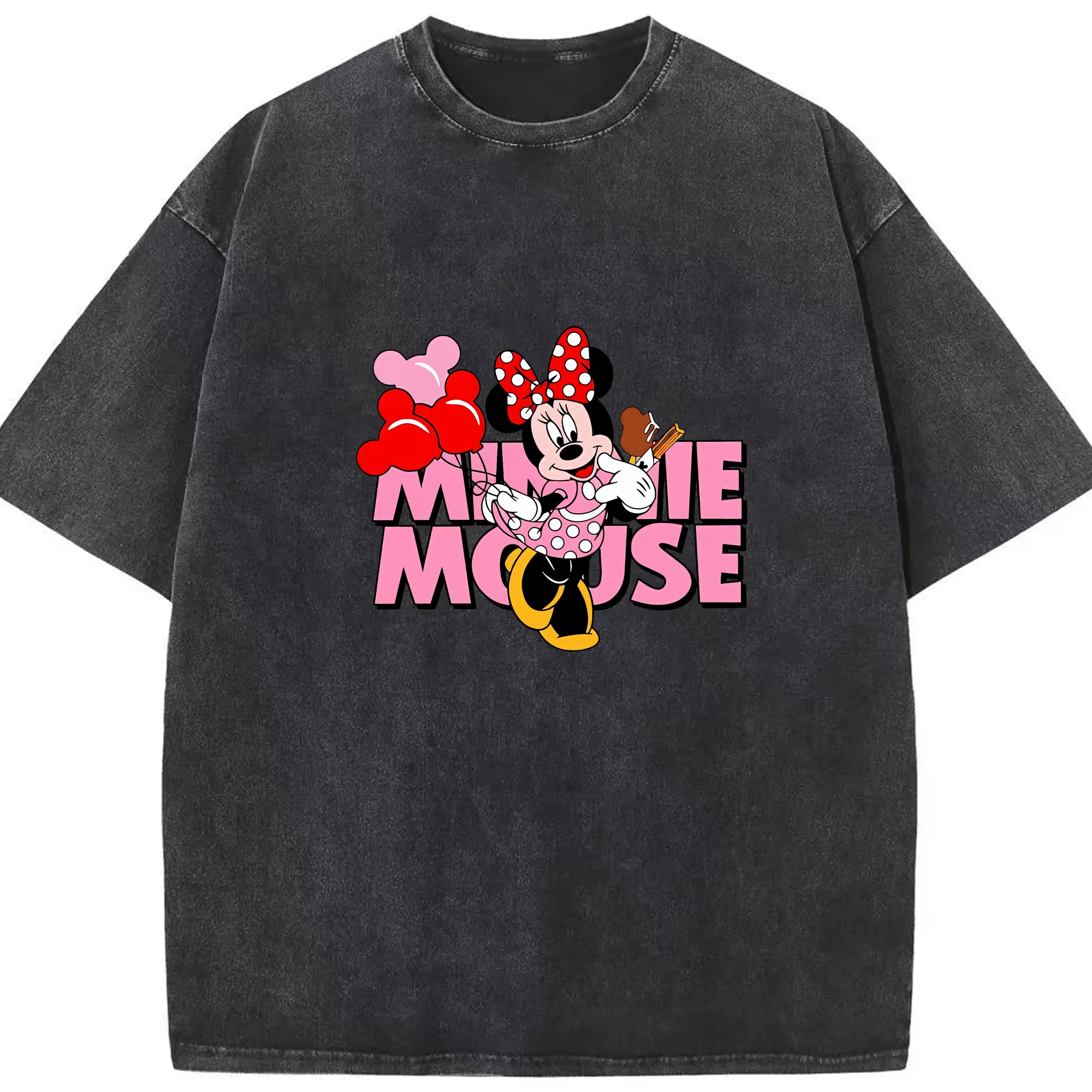 ミッキーマウス（Mickey Mouse） グッズ ミニーマウス（Minnie Mouse） - 綿100％ ヴィンテージ風 半袖Tシャツ ・ フロントプリント ・ 柔らか肌触り ・ 通気性 快適 ・ スポーツ カジュアル 外出用